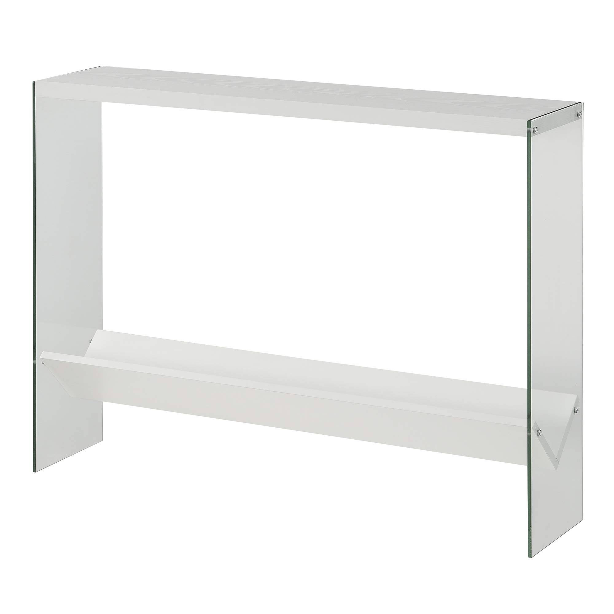 Convenience Concepts Soho V Console Table With Shelf, Barnwood/Glass XE_FTTR4PTN Convenience Concepts Soho V Console Table With Shelf, Barnwood/Glass XE_FTTR4PTN