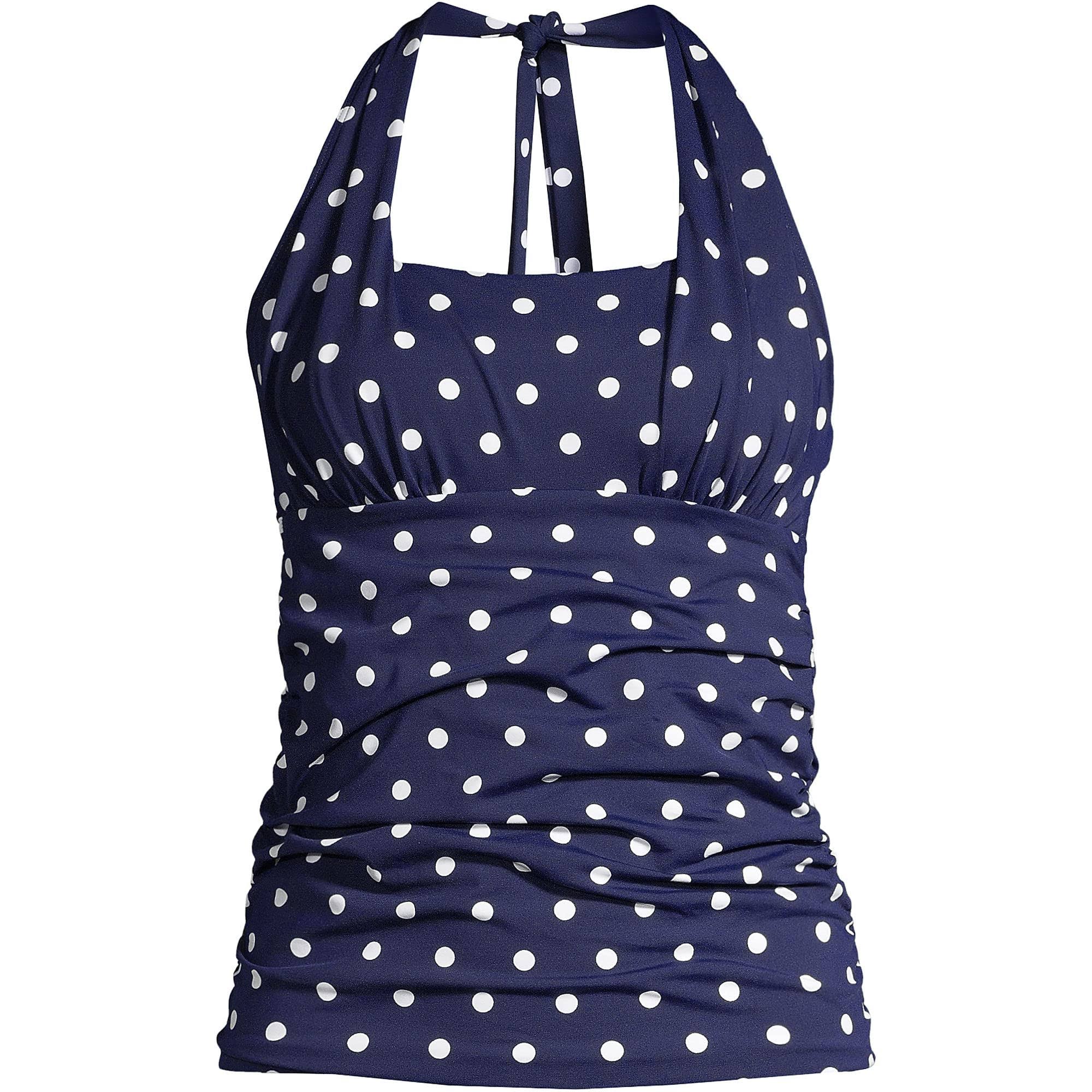 Lands' End Women's Chlorine Resistant Square Neck Halter Tankini Swimsuit Top, Size: 18, Blue MZ_U7UBDKP7