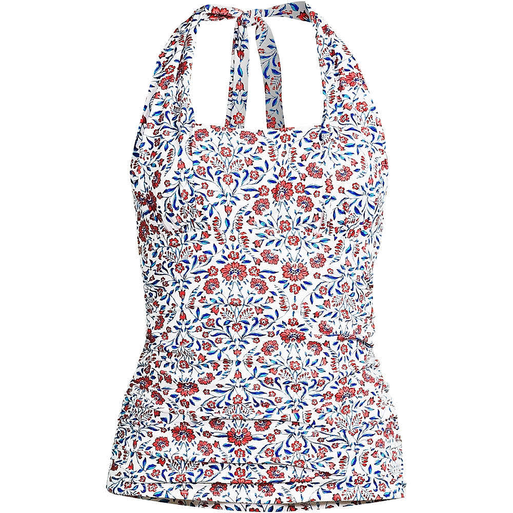 Lands' End Women's Chlorine Resistant Square Neck Halter Tankini Swimsuit Top, Size: 18, Blue MZ_U7UBDKP7