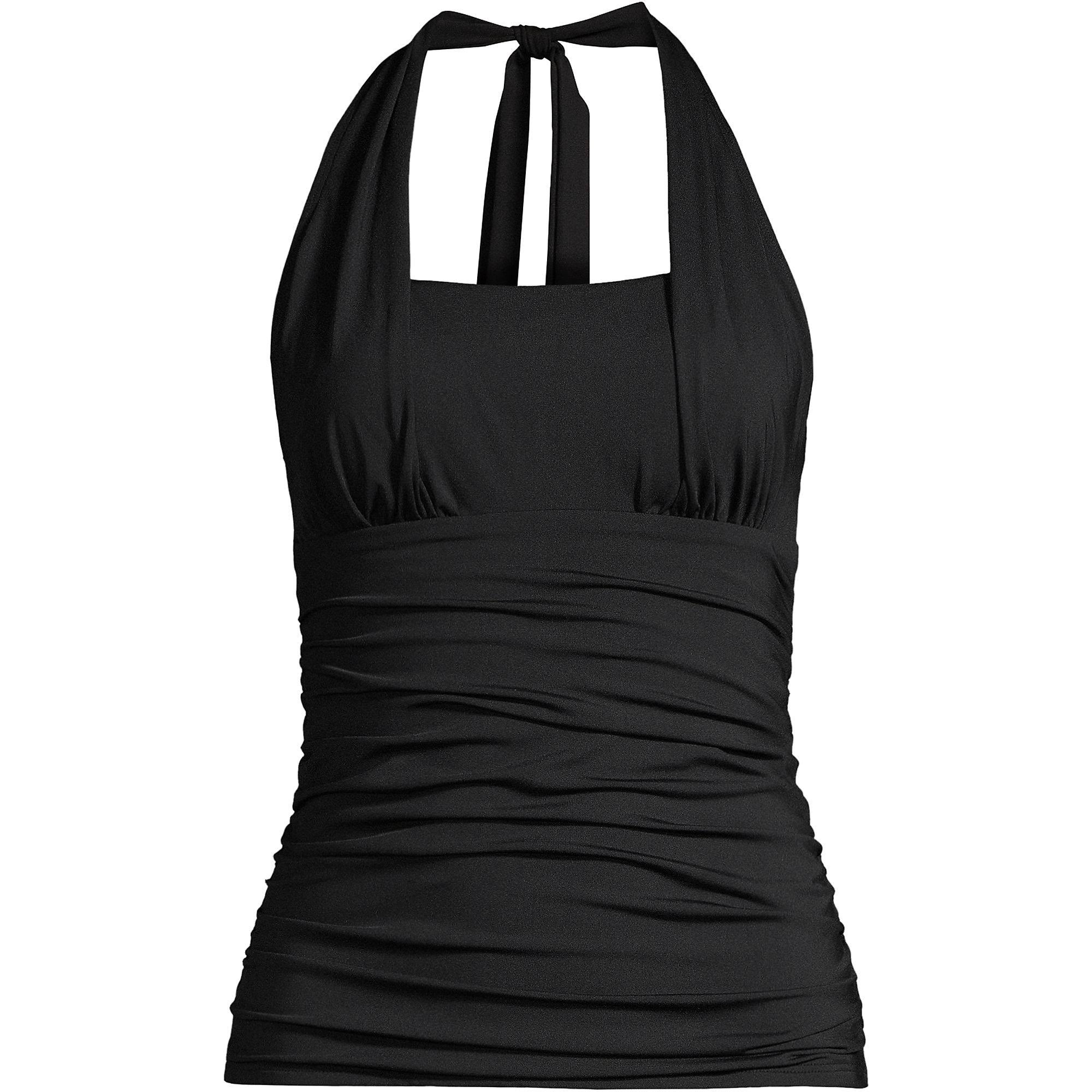Lands' End Women's Chlorine Resistant Square Neck Halter Tankini Swimsuit Top, Size: 18, Blue MZ_U7UBDKP7