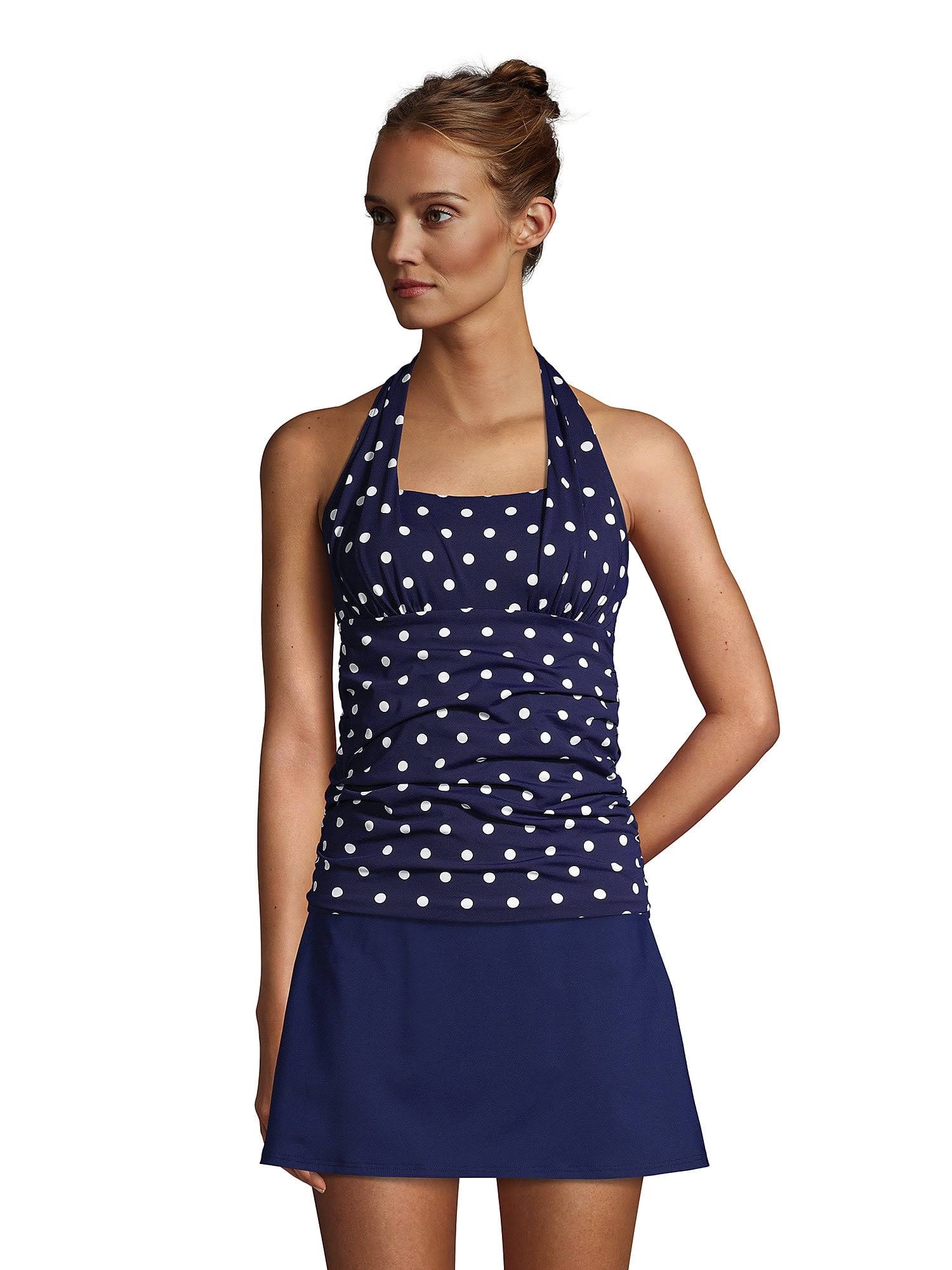 Lands' End Women's Chlorine Resistant Square Neck Halter Tankini Swimsuit Top, Size: 18, Blue MZ_U7UBDKP7
