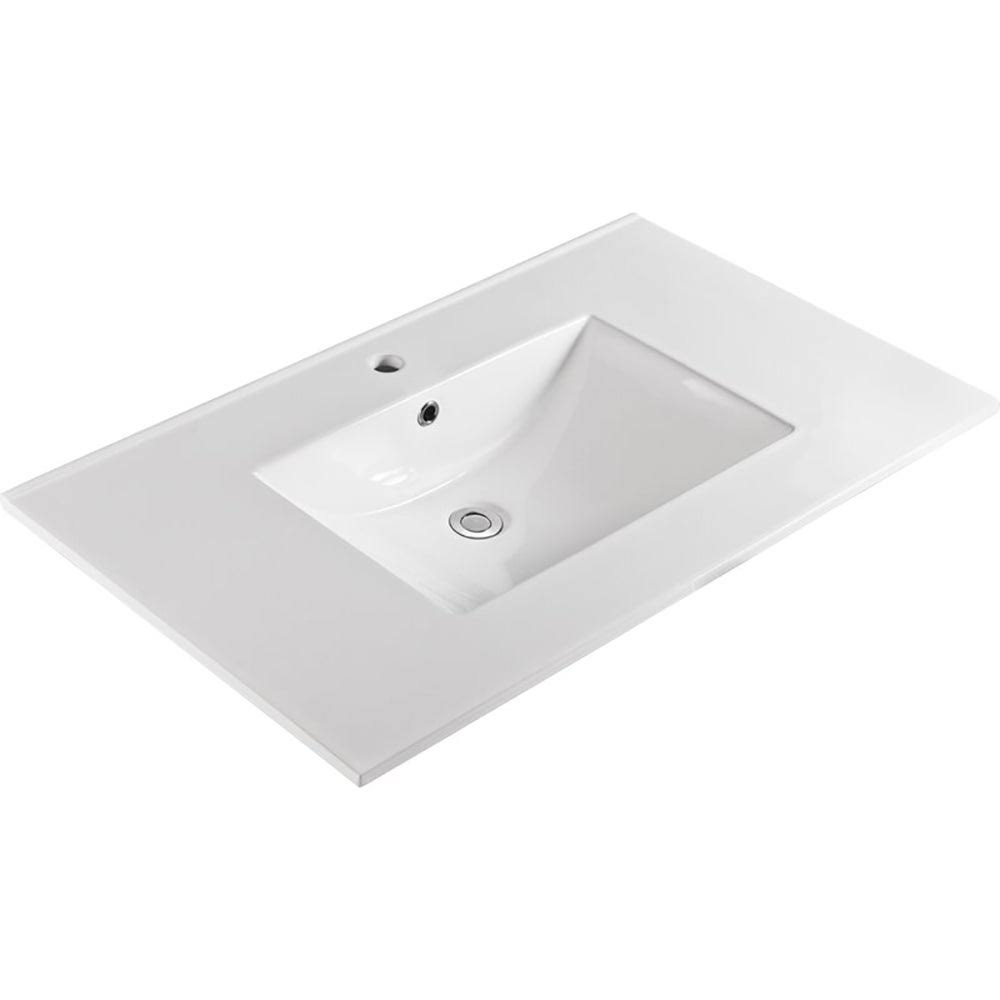 Saint Birch 36 White Ceramic Single Bathroom Vanity Top With Sink, 1 Hole ET_NDPSPOPX