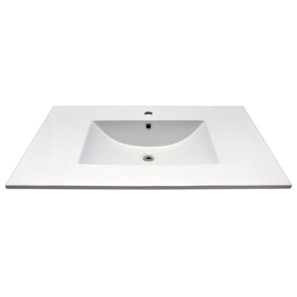 Saint Birch 36 White Ceramic Single Bathroom Vanity Top With Sink, 1 Hole ET_NDPSPOPX