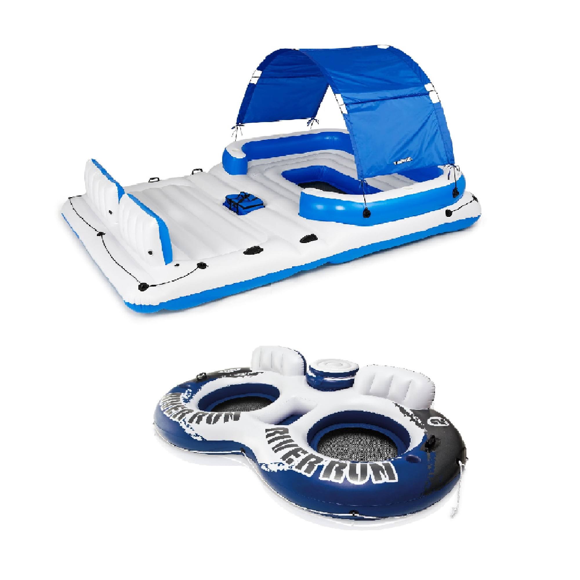 Bestway Tropical Breeze 6 Person Raft W/ Intex River Run Ii 2 Person Float 8D_PZ6XFCE7