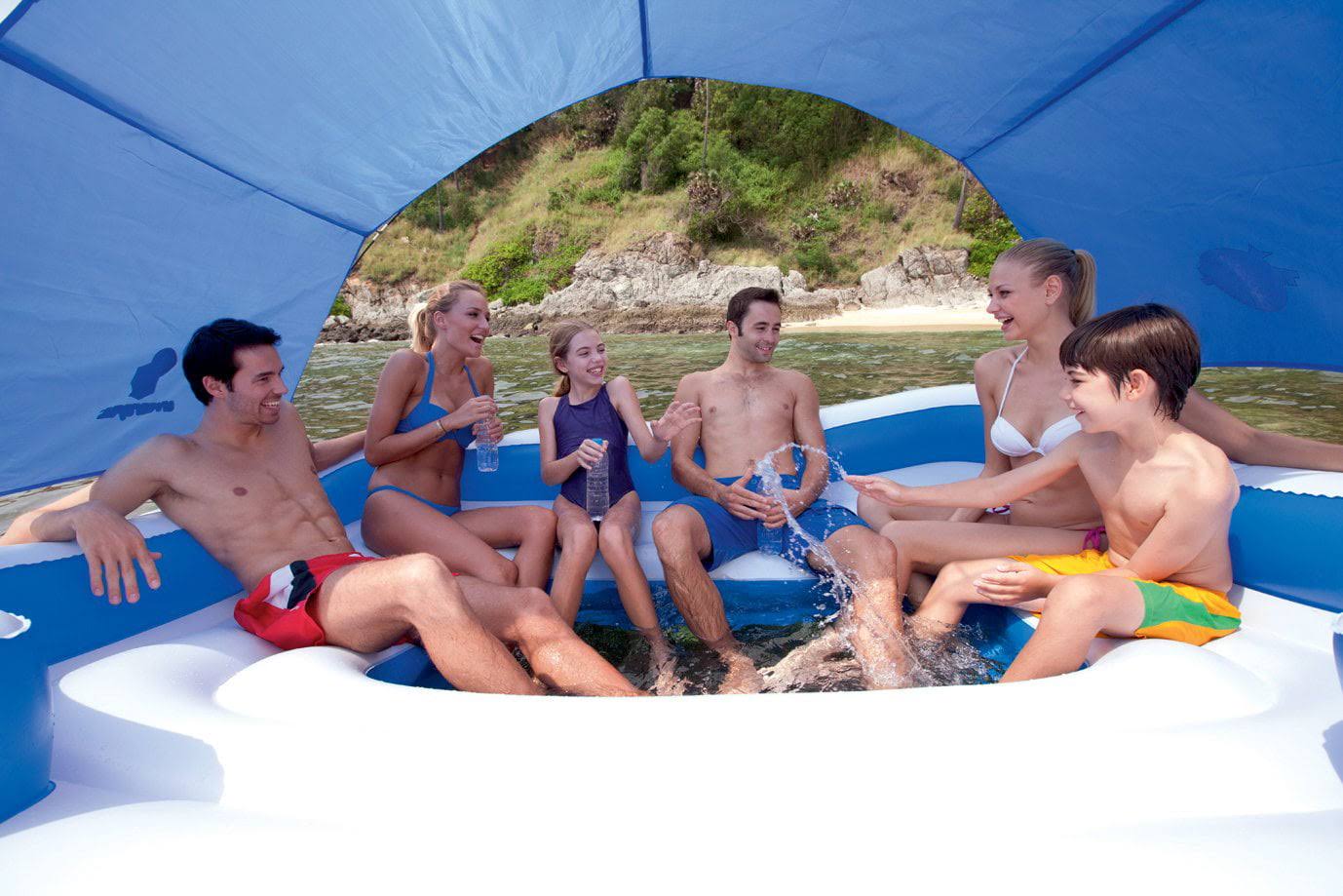 Bestway Tropical Breeze 6 Person Raft W/ Intex River Run Ii 2 Person Float 8D_PZ6XFCE7