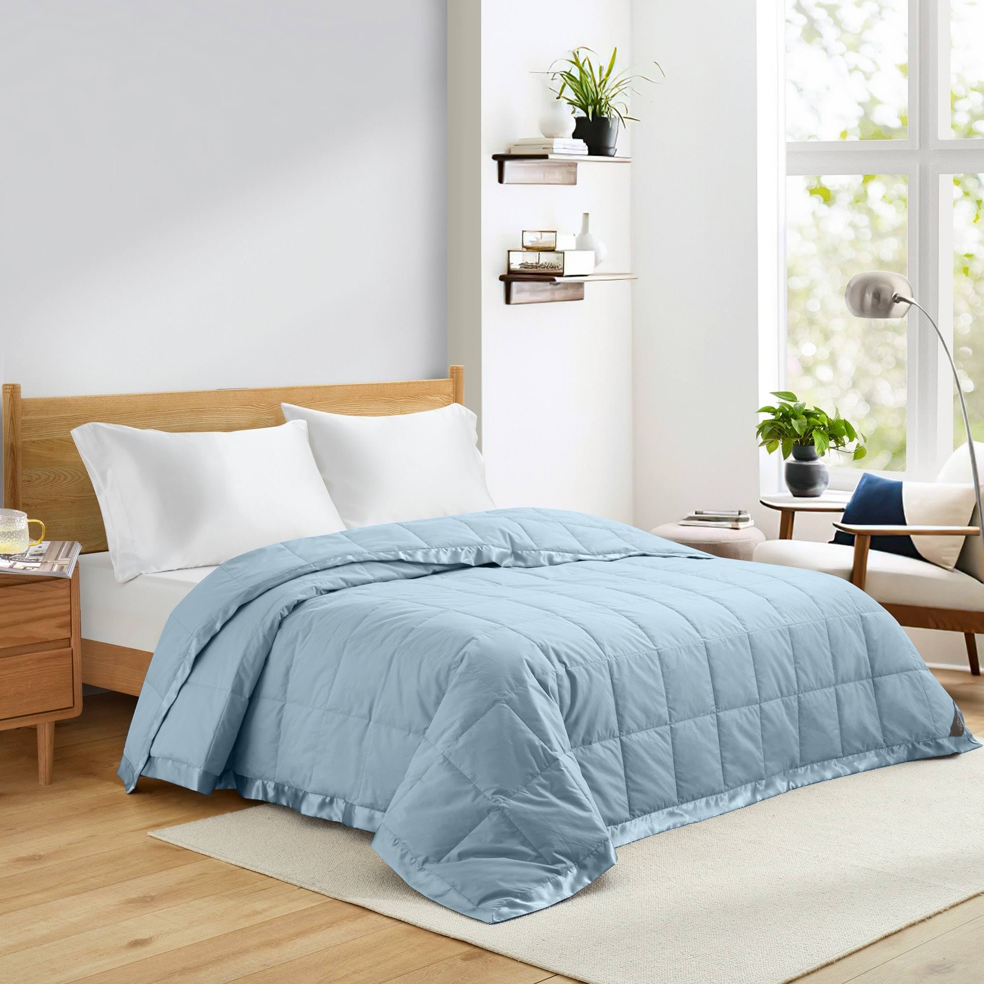 Puredown Ultra-Lightweight White Down Blanket, Sky Blue, King VL_HDIJDN5H