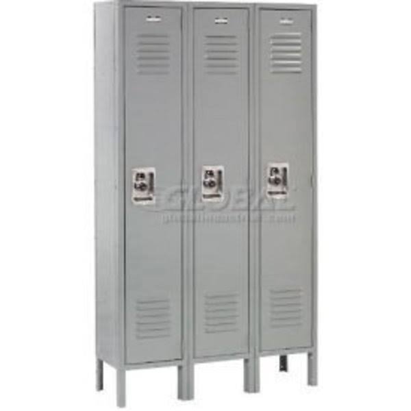 Infinity Locker Single Tier 12x18x60 3 Door Ready To Assemble Gray MV_MLPYGJ1D