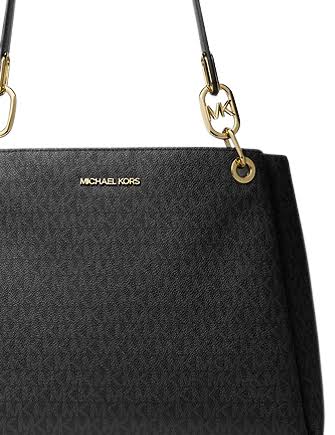 Michael Kors Trisha Large Logo Shoulder Bag In Black - One Size X2_6WNRKNIO