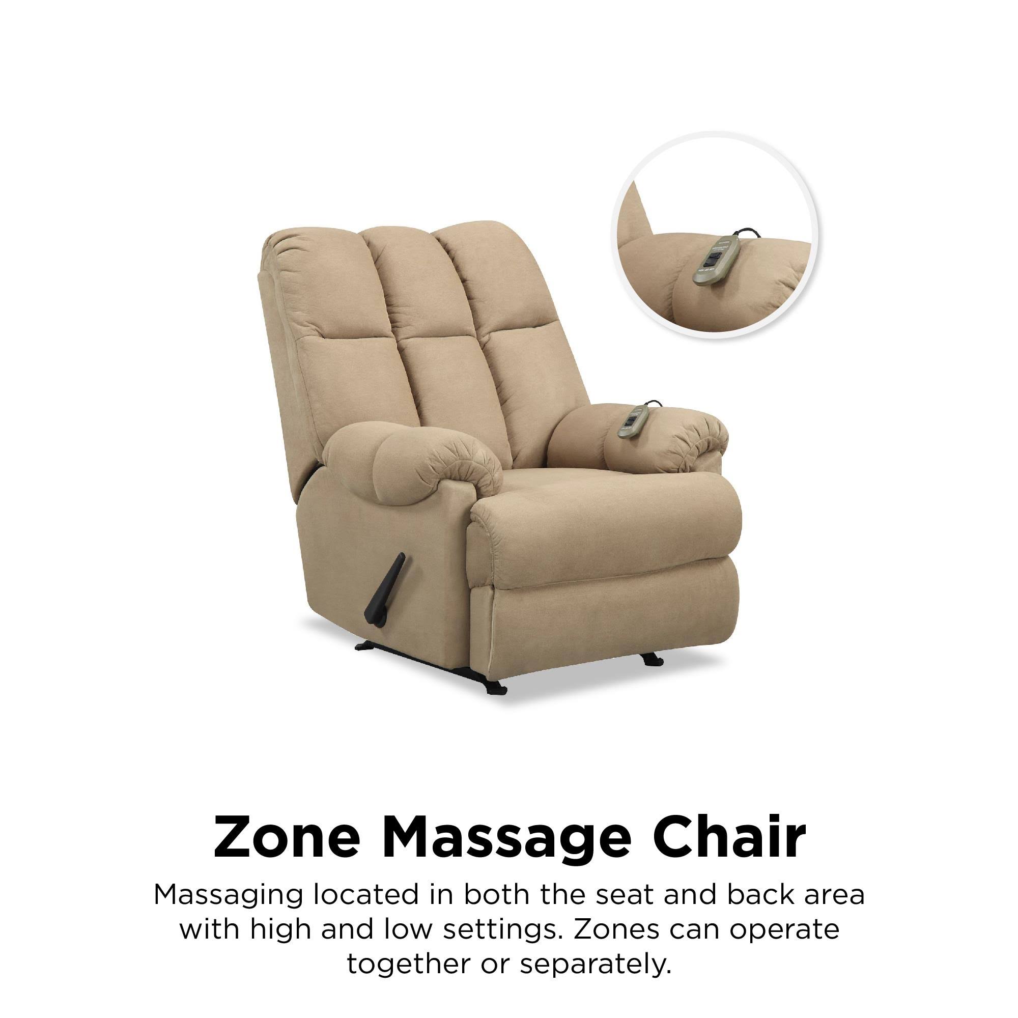 Dorel Living Padded Massage Recliner, Beige 8U_QPUFLYS7