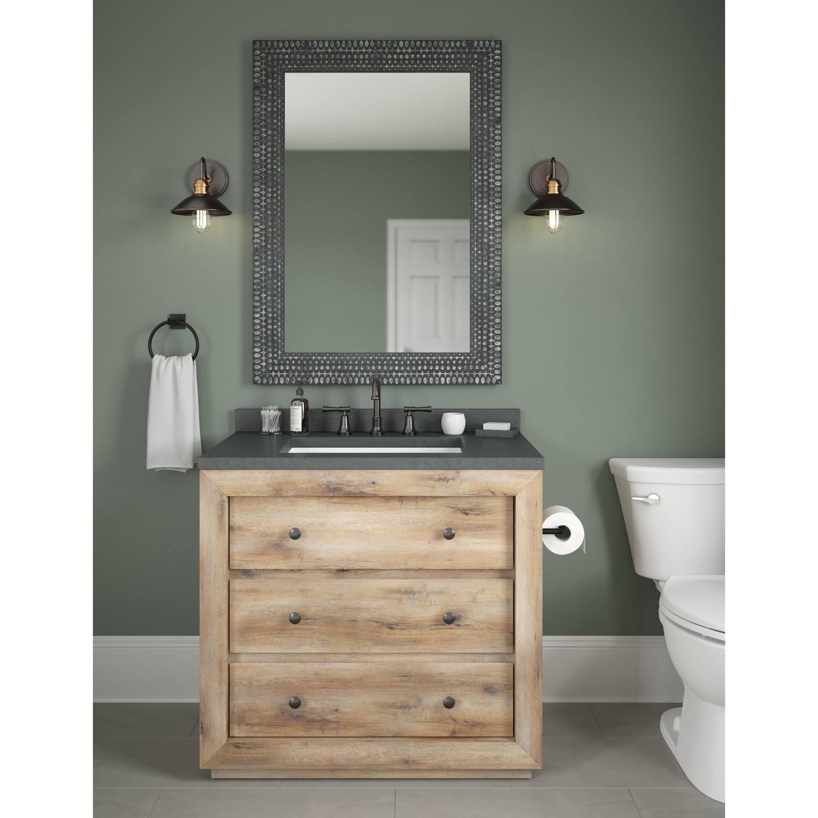 Delta Ready Reflections 24-In W X 36-In H Ornate Black Framed Wall Mirror 2V_MLMJ4MGE