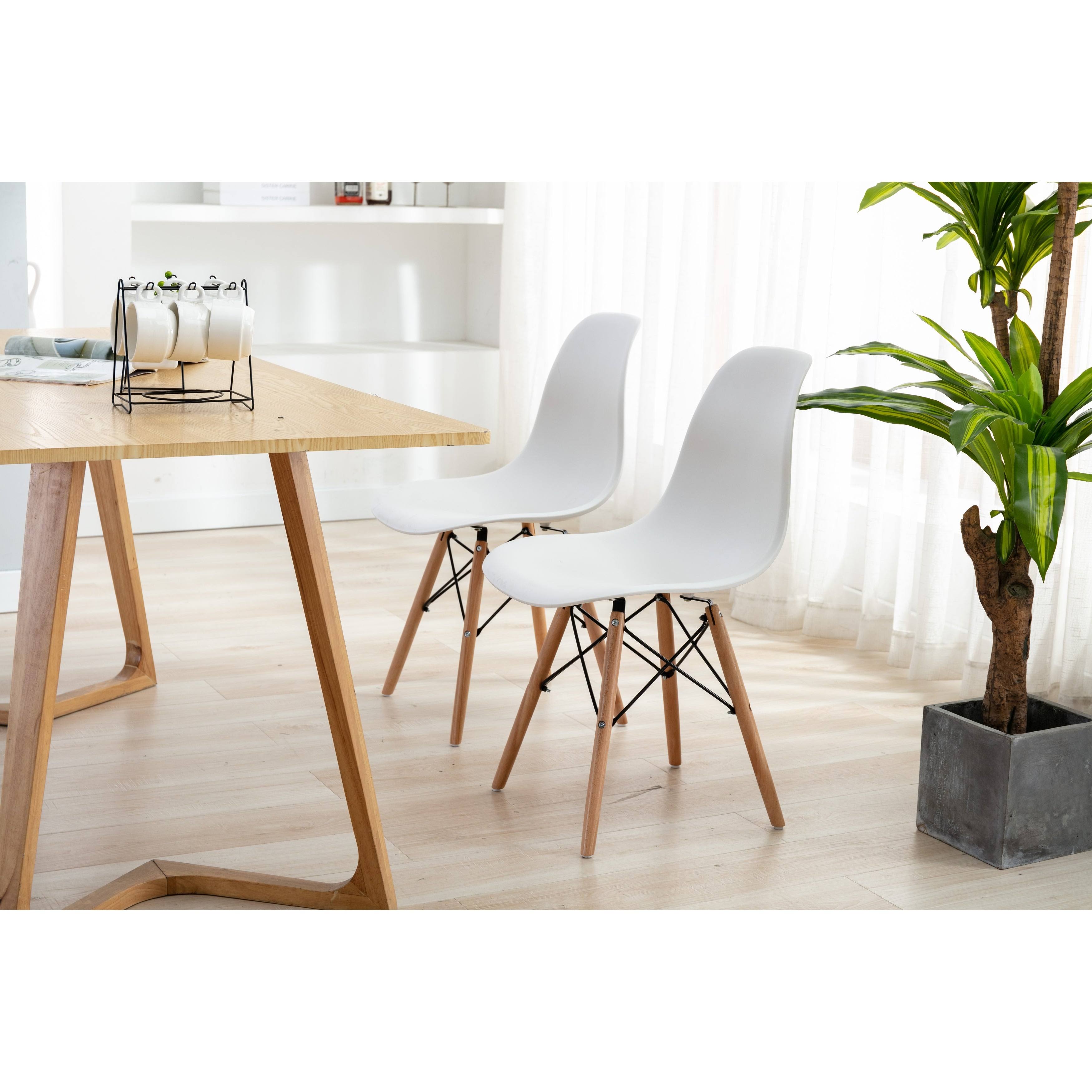 Home Beyond Modern Mid Century Style Dsw White Dining Side Chair Set Of 4 50_M1VZPZXV Home Beyond Modern Mid Century Style Dsw White Dining Side Chair Set Of 4 50_M1VZPZXV