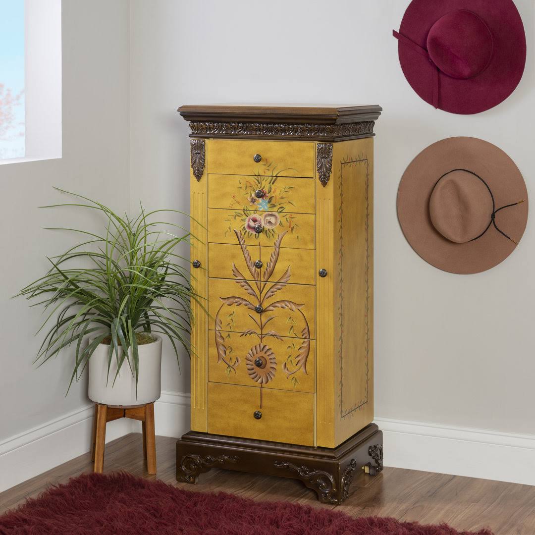 Astoria Grand Belfast Antique Parchment Hand Painted Jewelry Armoire RM_VR4ADTW5 Astoria Grand Belfast Antique Parchment Hand Painted Jewelry Armoire RM_VR4ADTW5