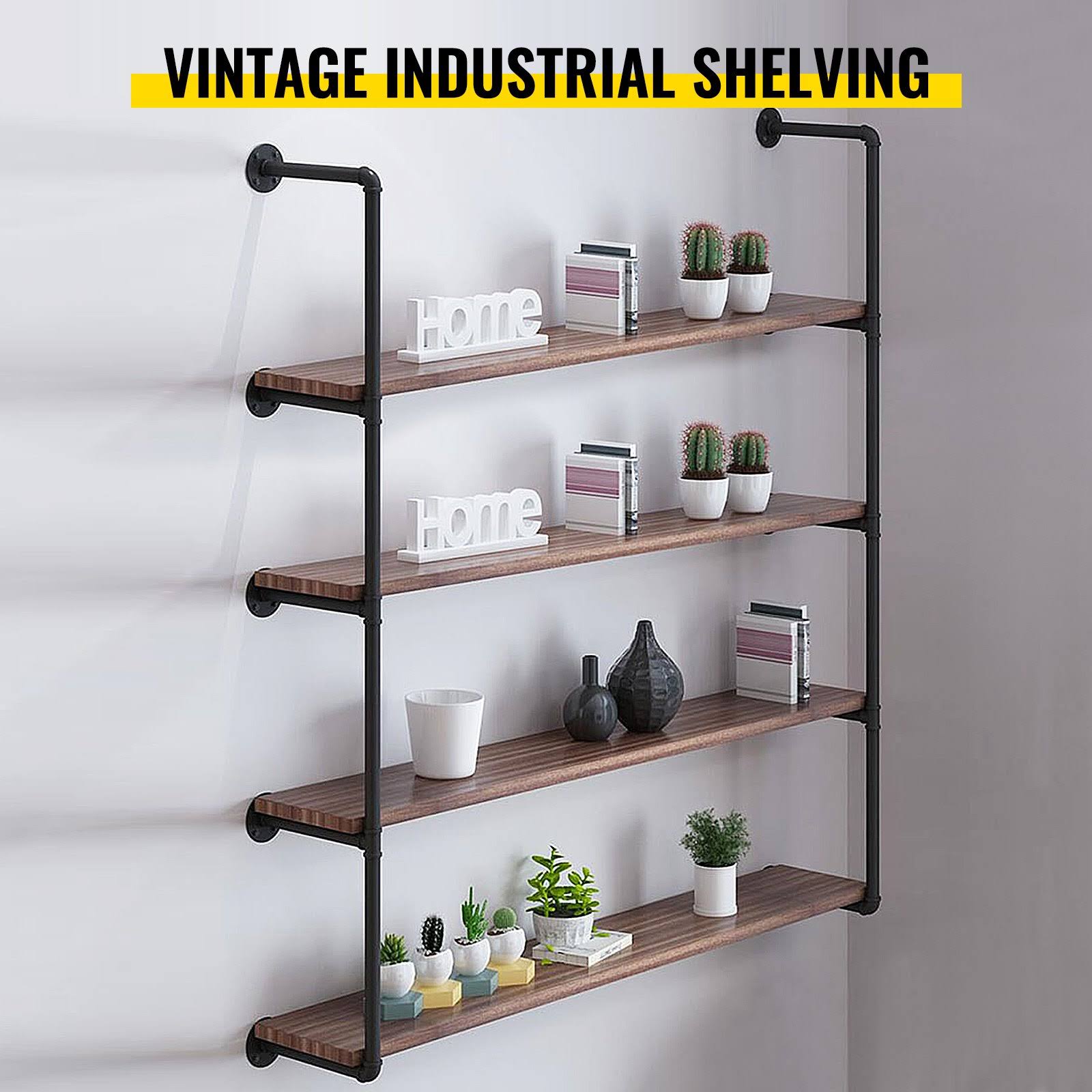 Vevor Pipe Bookshelves Industrial Wall Mount Diy Pipe Shelf 2pcs 4-Tier Bracket P9_XQVVHCZA Vevor Pipe Bookshelves Industrial Wall Mount Diy Pipe Shelf 2pcs 4-Tier Bracket P9_XQVVHCZA