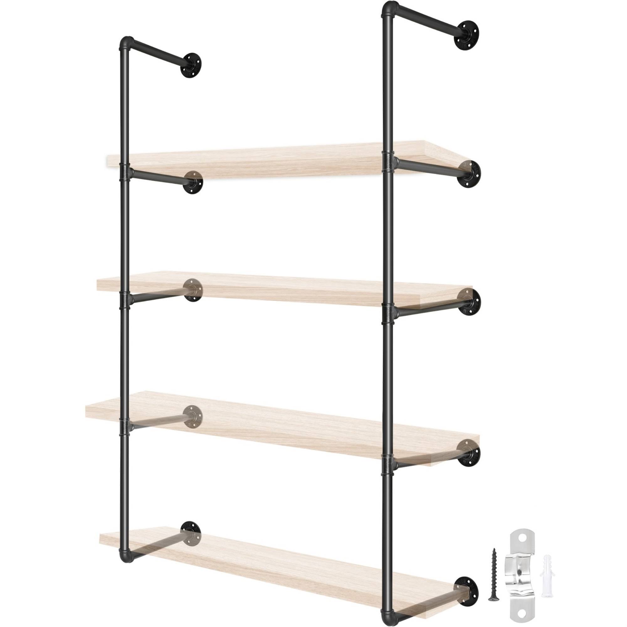 Vevor Pipe Bookshelves Industrial Wall Mount Diy Pipe Shelf 2pcs 4-Tier Bracket P9_XQVVHCZA Vevor Pipe Bookshelves Industrial Wall Mount Diy Pipe Shelf 2pcs 4-Tier Bracket P9_XQVVHCZA