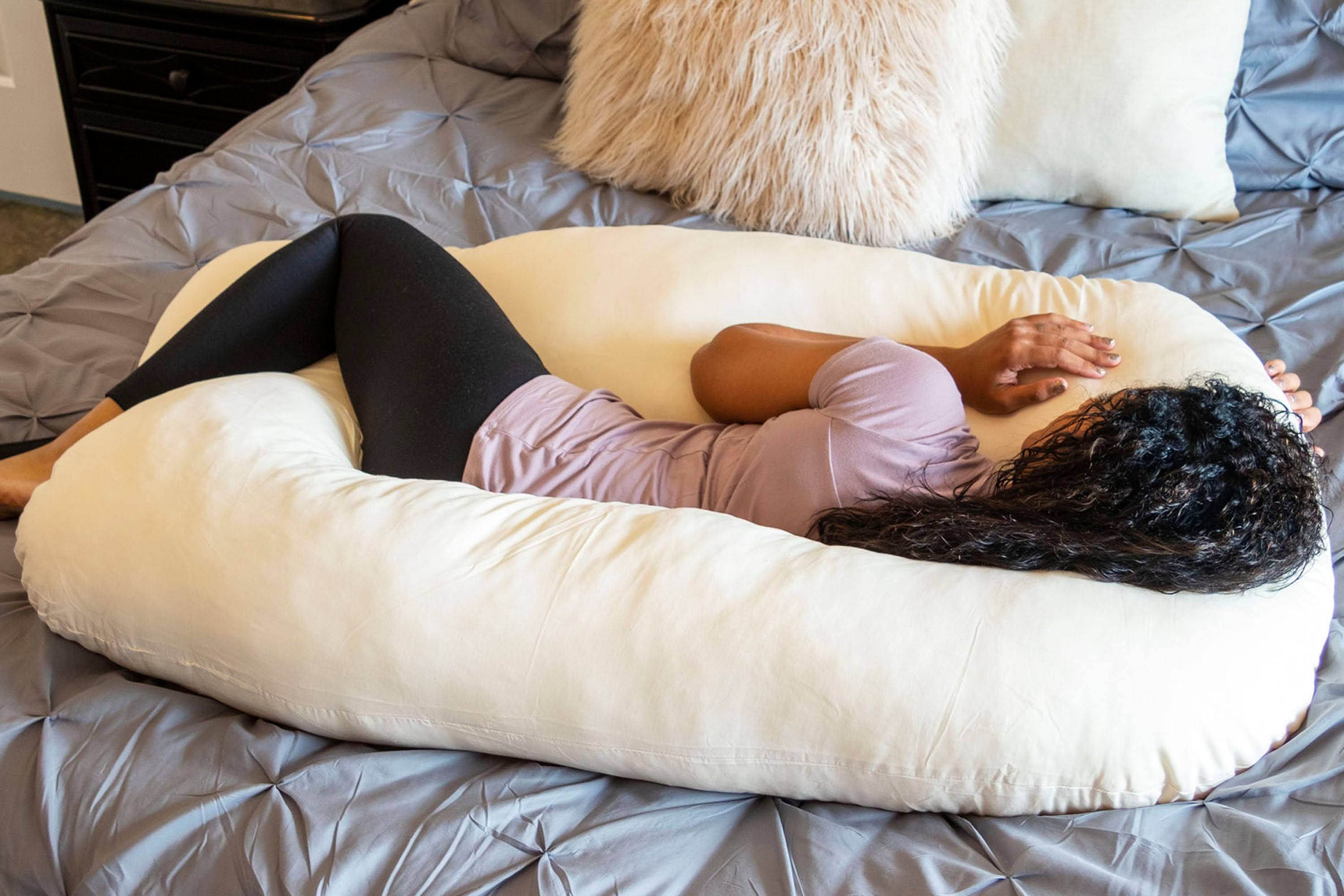 Leachco Back 'N Belly Body Pillow-Chic Jersey-Heather Gray WD_RTF51T3L