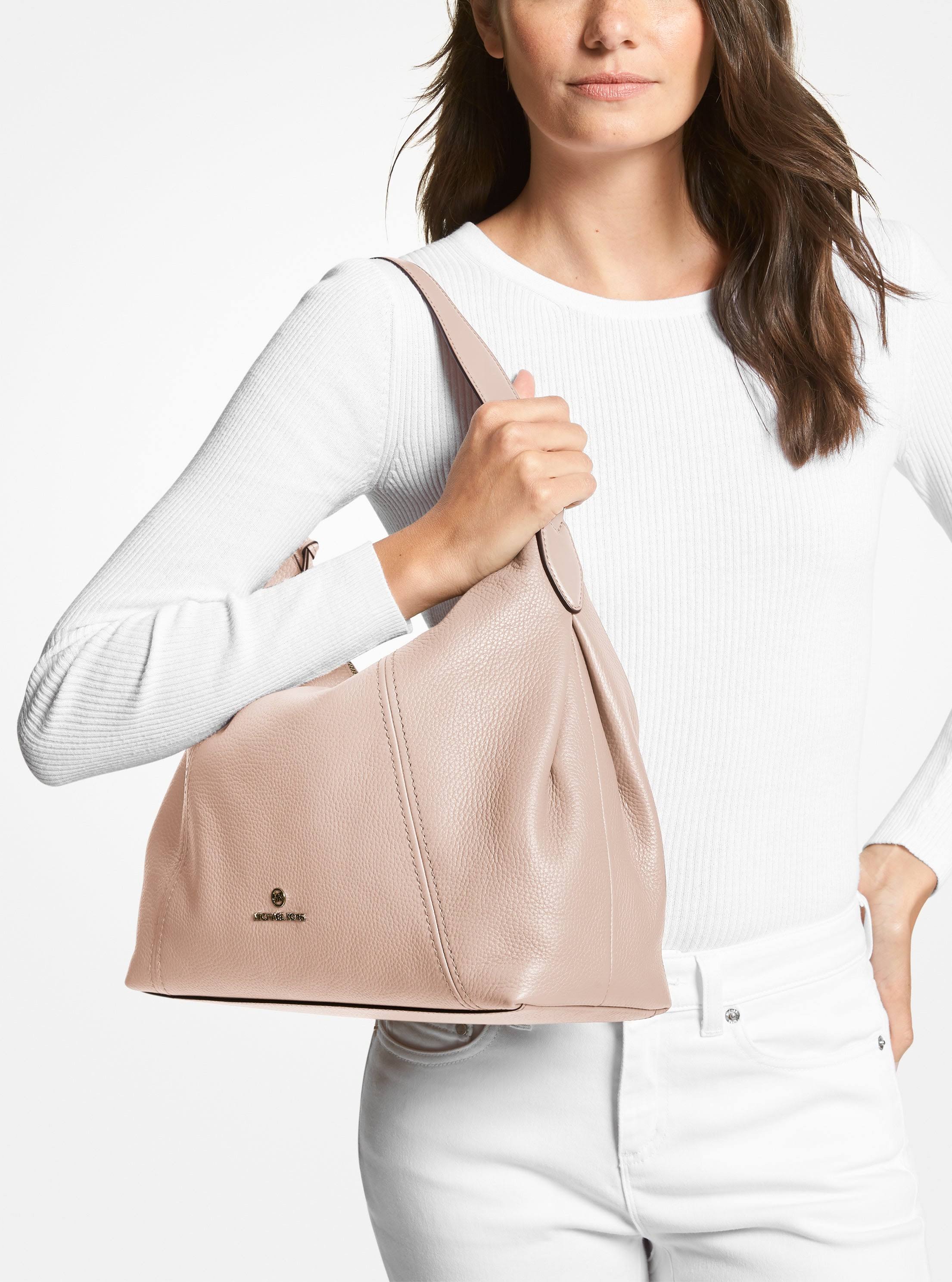 Michael Kors Women's Sienna Large Pebbled Leather Shoulder Bag - Pink - Shoulder Bags FW_7JZBZSW8