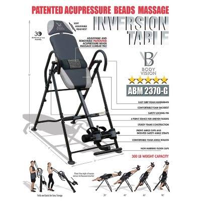 Body Vision Deluxe Acupressure Beads Massage Inversion Table - Grey U8_TPOSF9AK