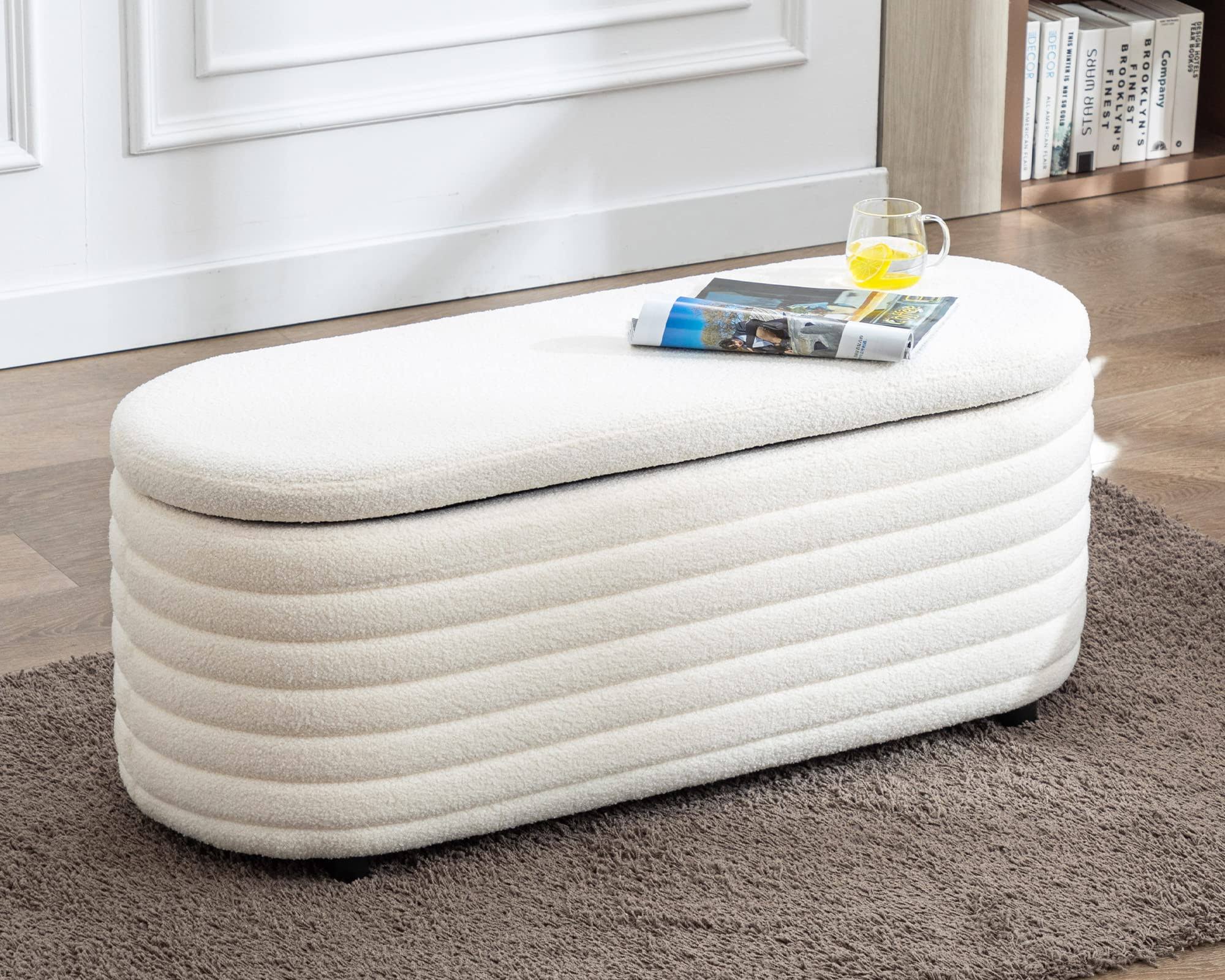 Dm Furniture Dm-Furniture Storage Ottoman Bench Upholstered Pu Leather End Of Bed Stool With Safety Hinge For Bedroom, Living Room, Entryway (44.5 ND_GIEDPGSP Dm Furniture Dm-Furniture Storage Ottoman Bench Upholstered Pu Leather End Of Bed Stool With Safety Hinge For Bedroom, Living Room, Entryway (44.5 ND_GIEDPGSP