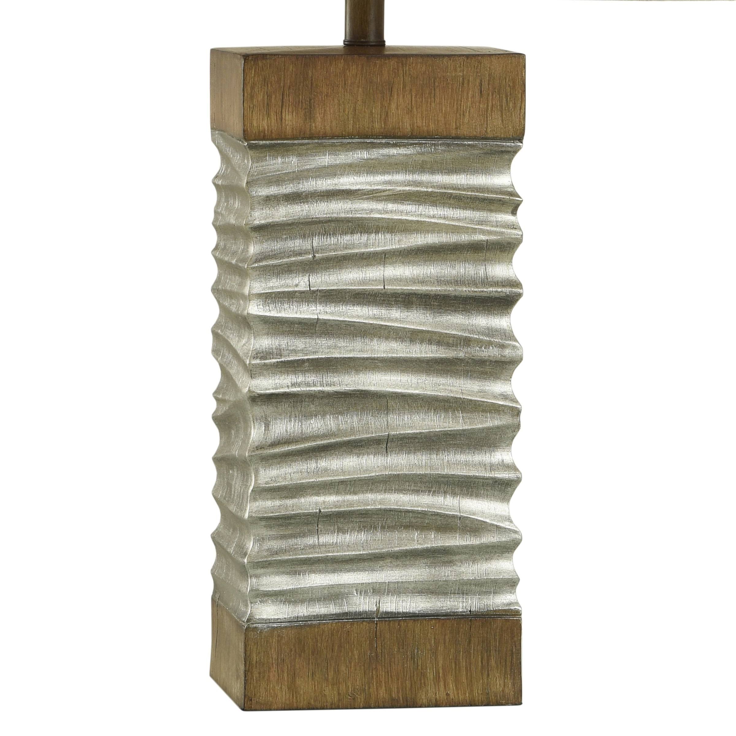 Stylecraft Darley Silver And Natural Wood Painted Resin Table Lamp TF_MNCIEP93