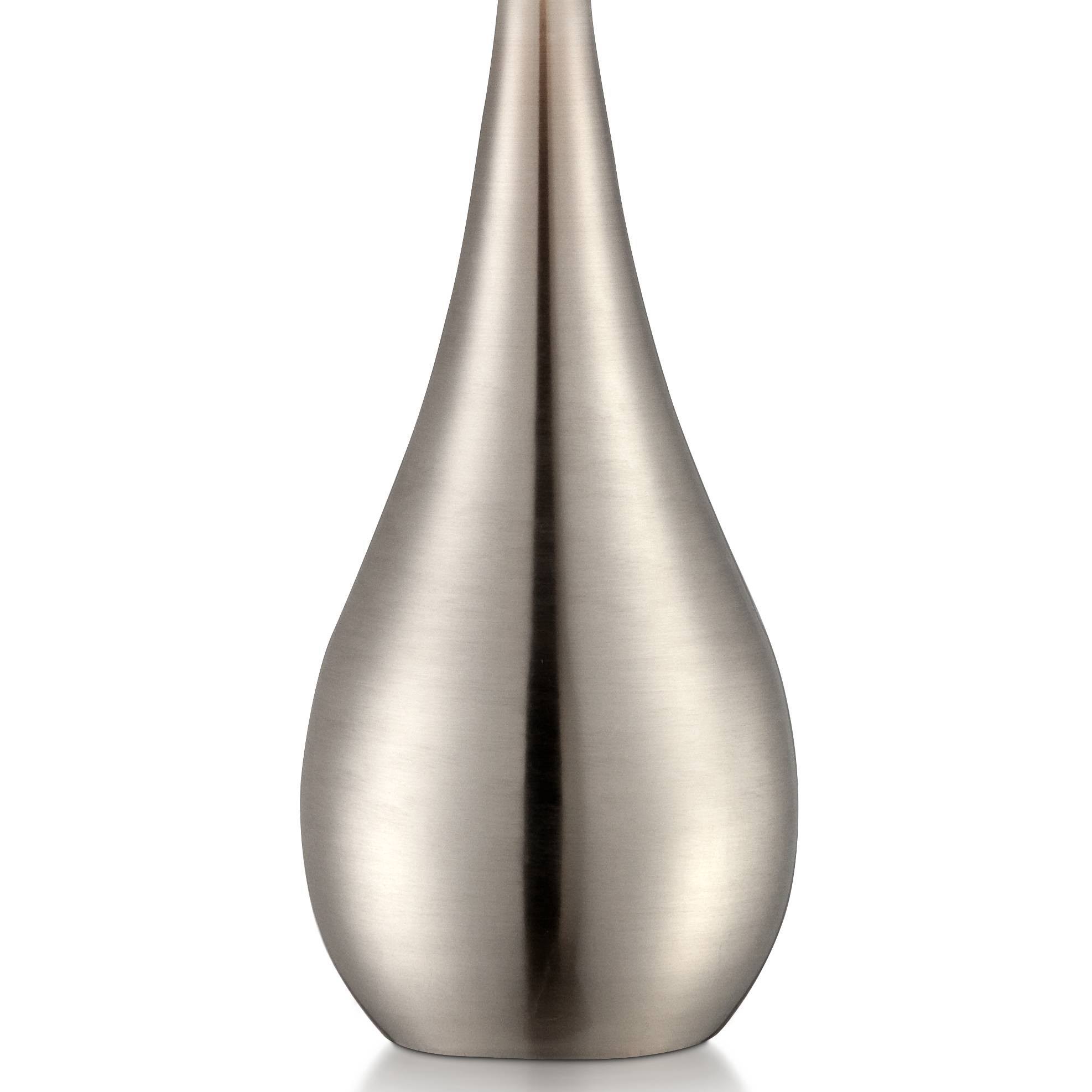 Evans Modern Accent Table Lamps Set Of 2 Brushed Steel Teardrop White Cylinder Shade For Living Room Family Bedroom Bedside - 360 Lighting H4_TVDHB85V Evans Modern Accent Table Lamps Set Of 2 Brushed Steel Teardrop White Cylinder Shade For Living Room Family Bedroom Bedside - 360 Lighting H4_TVDHB85V