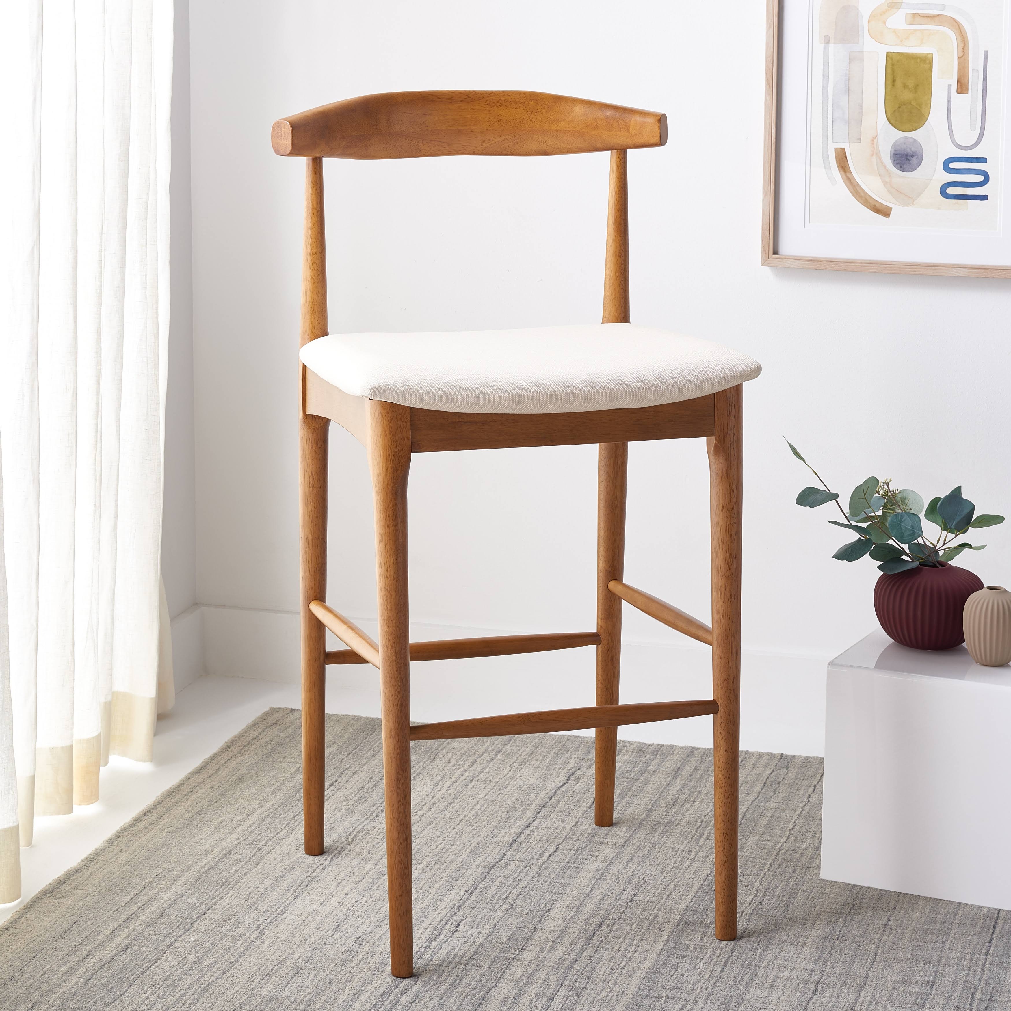 Safavieh Bst1503d Lionel Retro Bar Stool Walnut & Cream LV_TPQNMKIE Safavieh Bst1503d Lionel Retro Bar Stool Walnut & Cream LV_TPQNMKIE