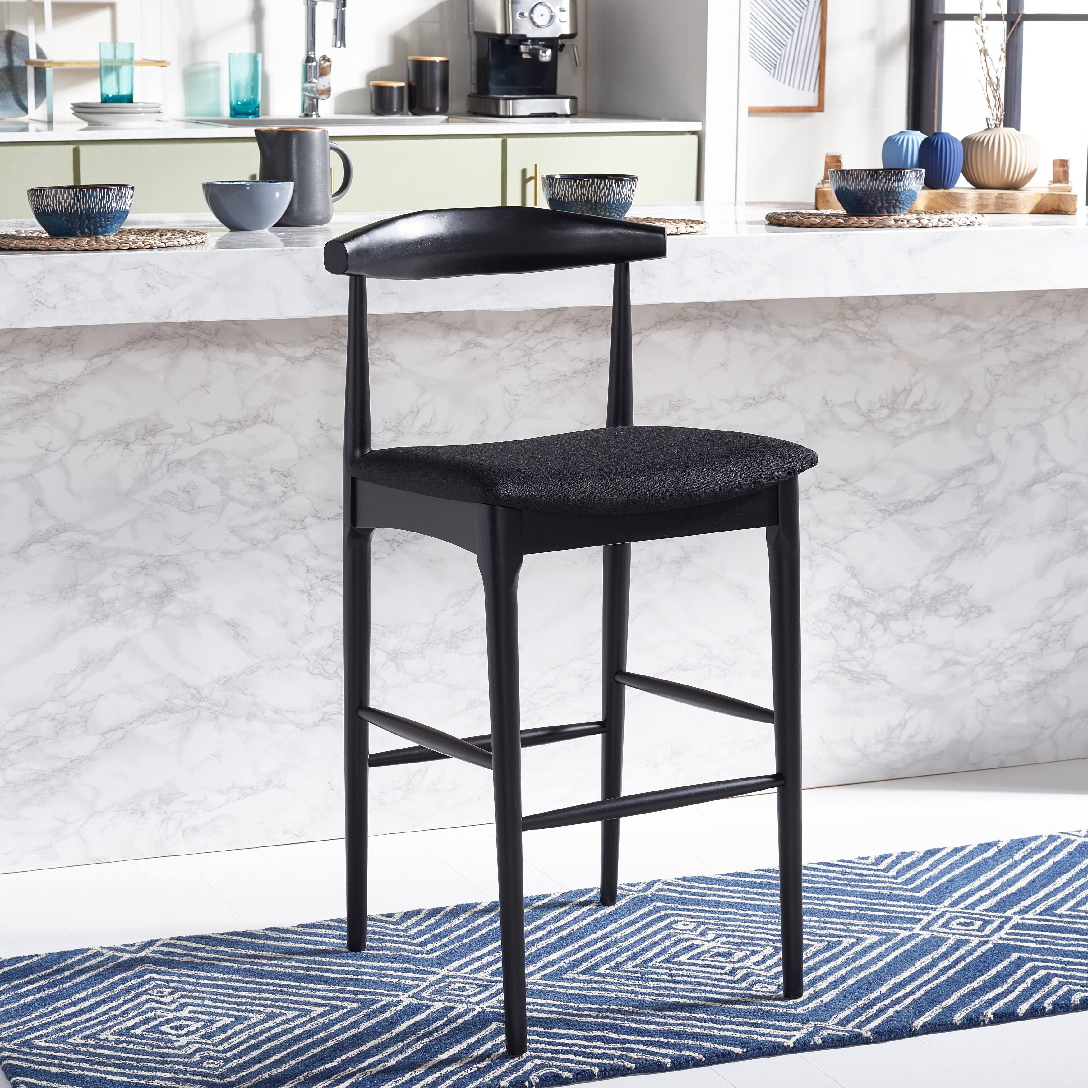 Safavieh Bst1503d Lionel Retro Bar Stool Walnut & Cream LV_TPQNMKIE