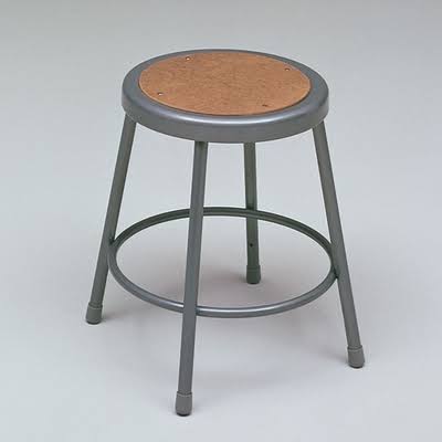 National Public Seating Vinyl-Padded Stool, 24H, Gray L4_OYWQUGLH