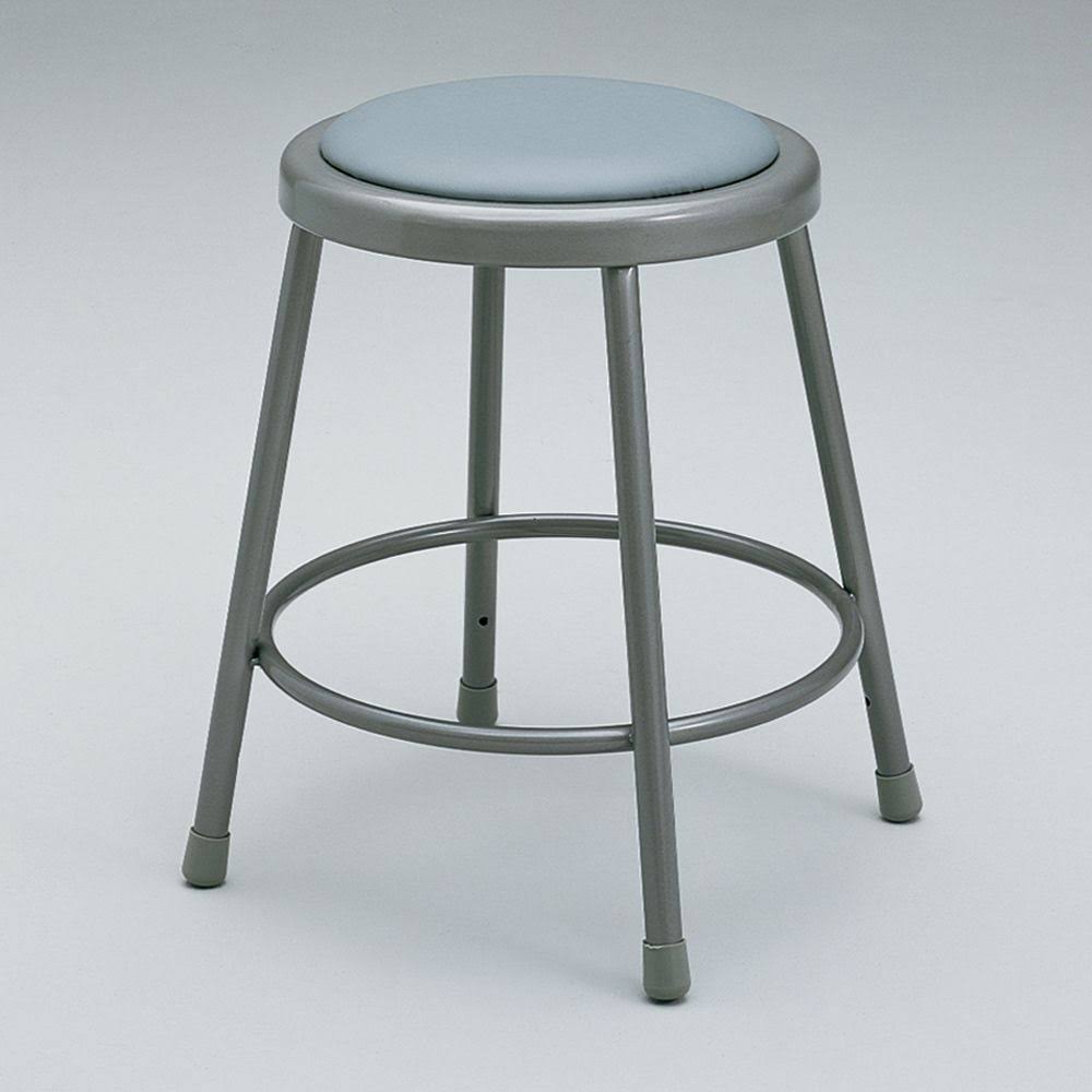 National Public Seating Vinyl-Padded Stool, 24H, Gray L4_OYWQUGLH
