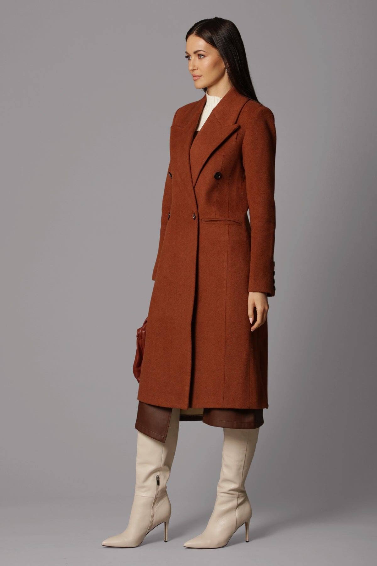 Avec Les Filles Women's Double Breasted Tailored Coat - Hyacinth - Size S MZ_R5WJTPIA