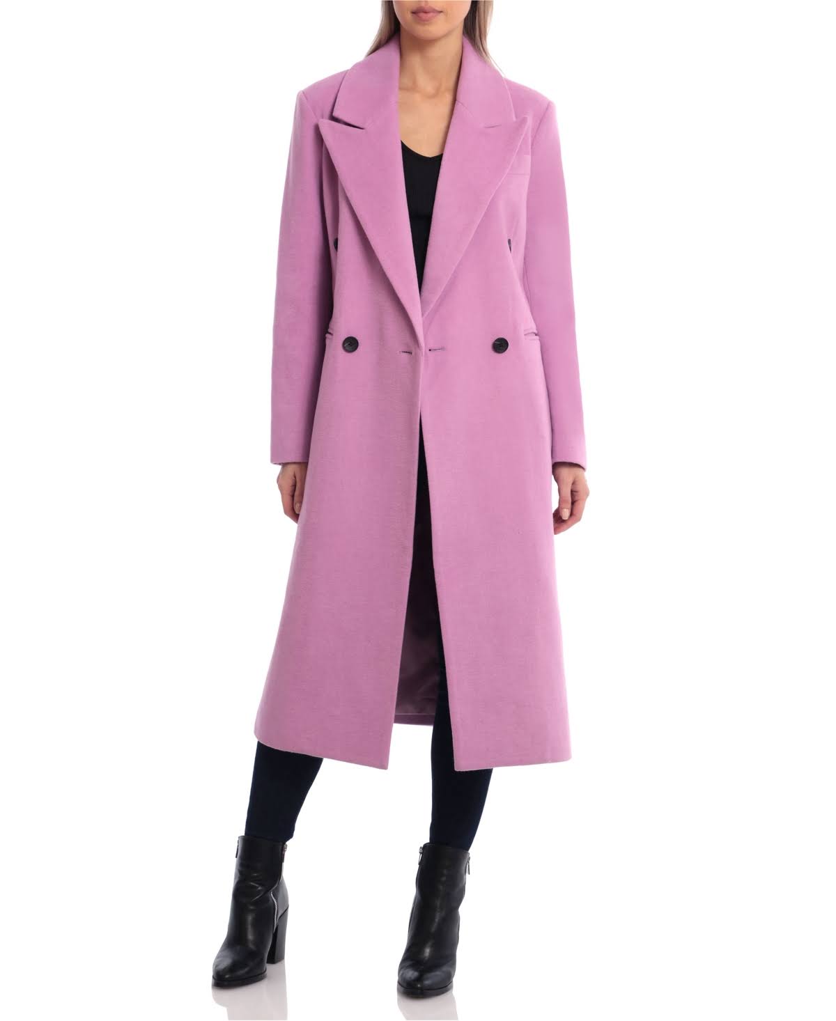 Avec Les Filles Women's Double Breasted Tailored Coat - Hyacinth - Size S MZ_R5WJTPIA
