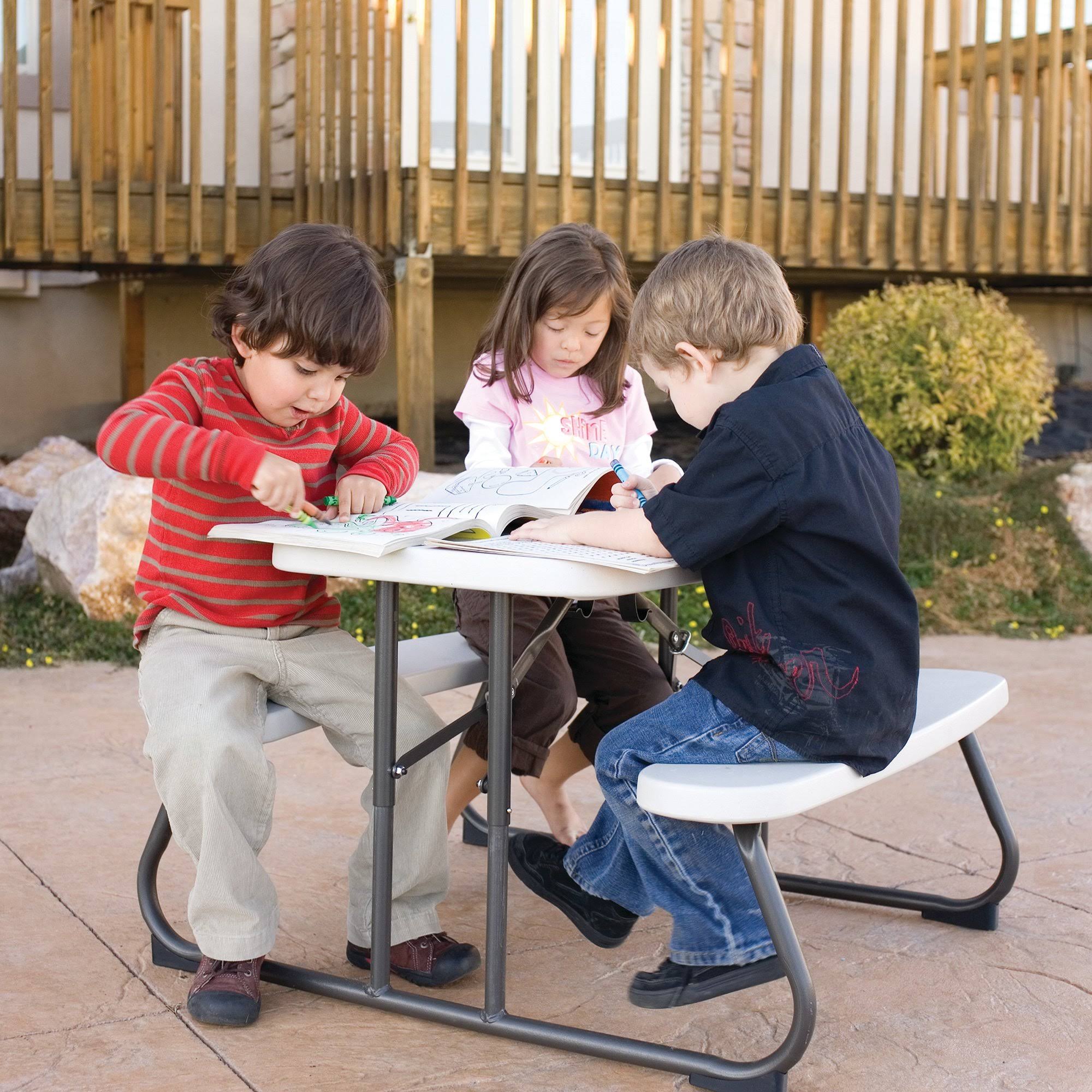 Lifetime Kid's Picnic Table Almond GH_O4XINLOR Lifetime Kid's Picnic Table Almond GH_O4XINLOR