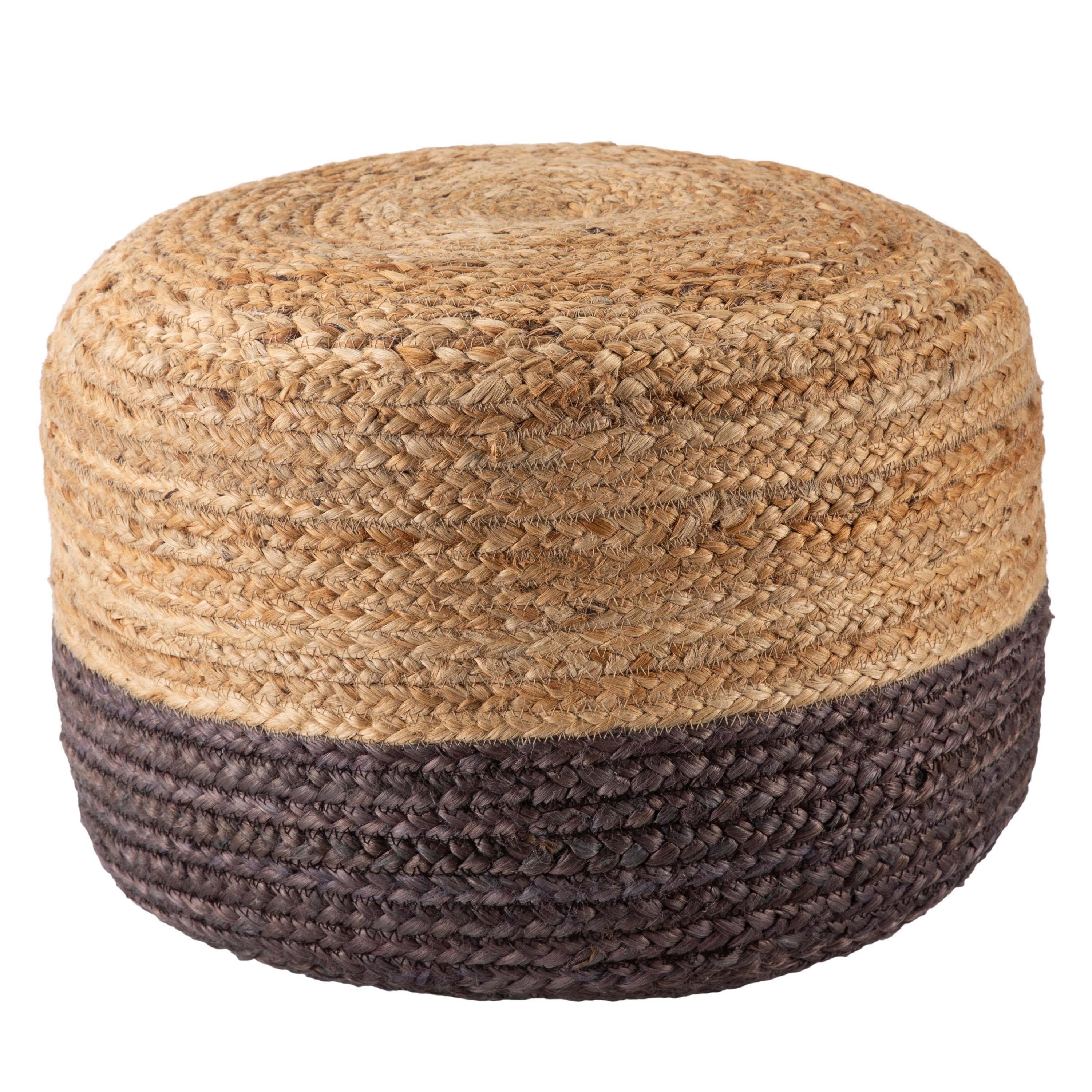 Jaipur Living Jalissa Ombre White/ Beige Cylinder Pouf White/Beige MJ_UKJ32RDU Jaipur Living Jalissa Ombre White/ Beige Cylinder Pouf White/Beige MJ_UKJ32RDU
