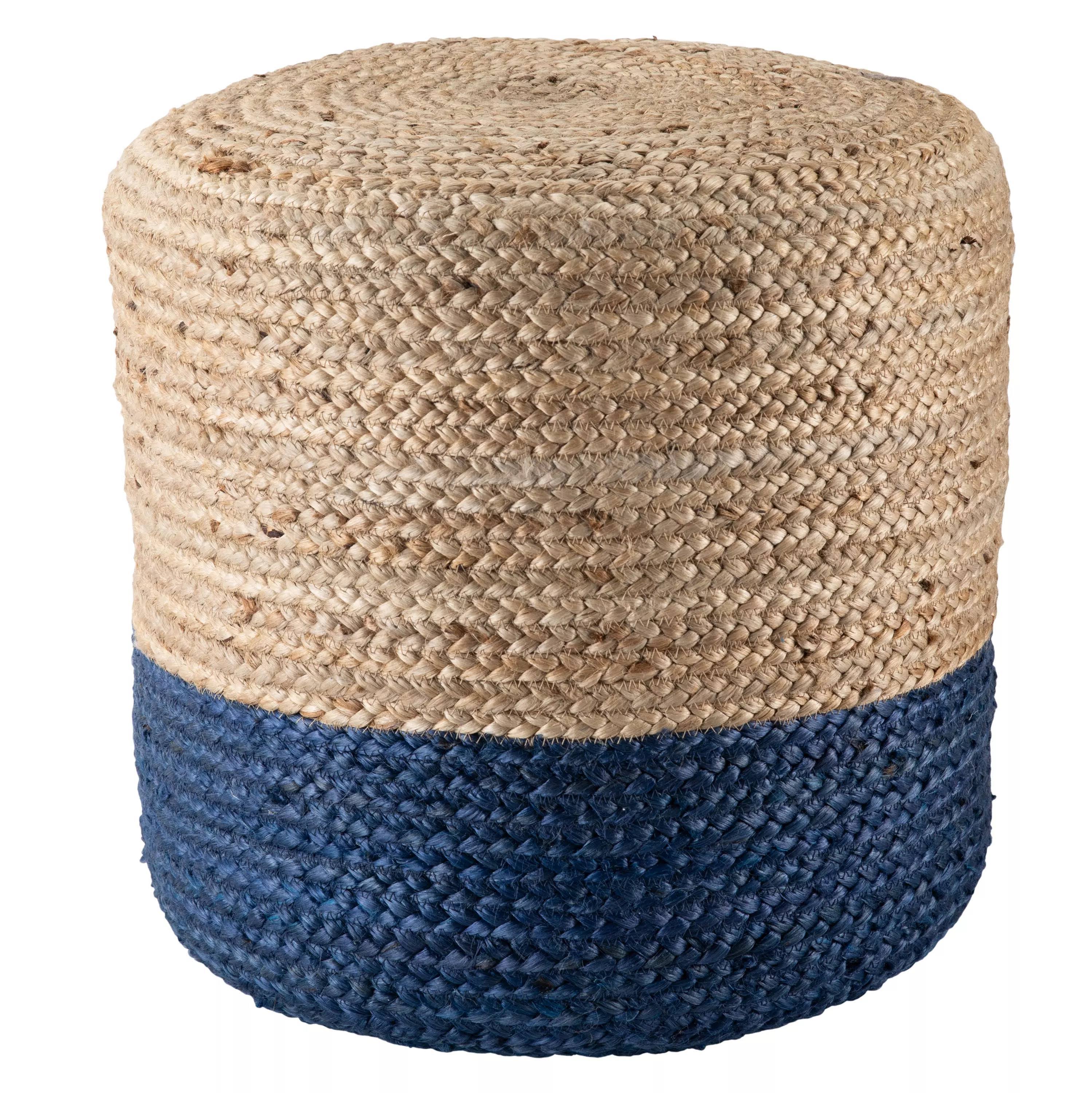Jaipur Living Jalissa Ombre White/ Beige Cylinder Pouf White/Beige MJ_UKJ32RDU