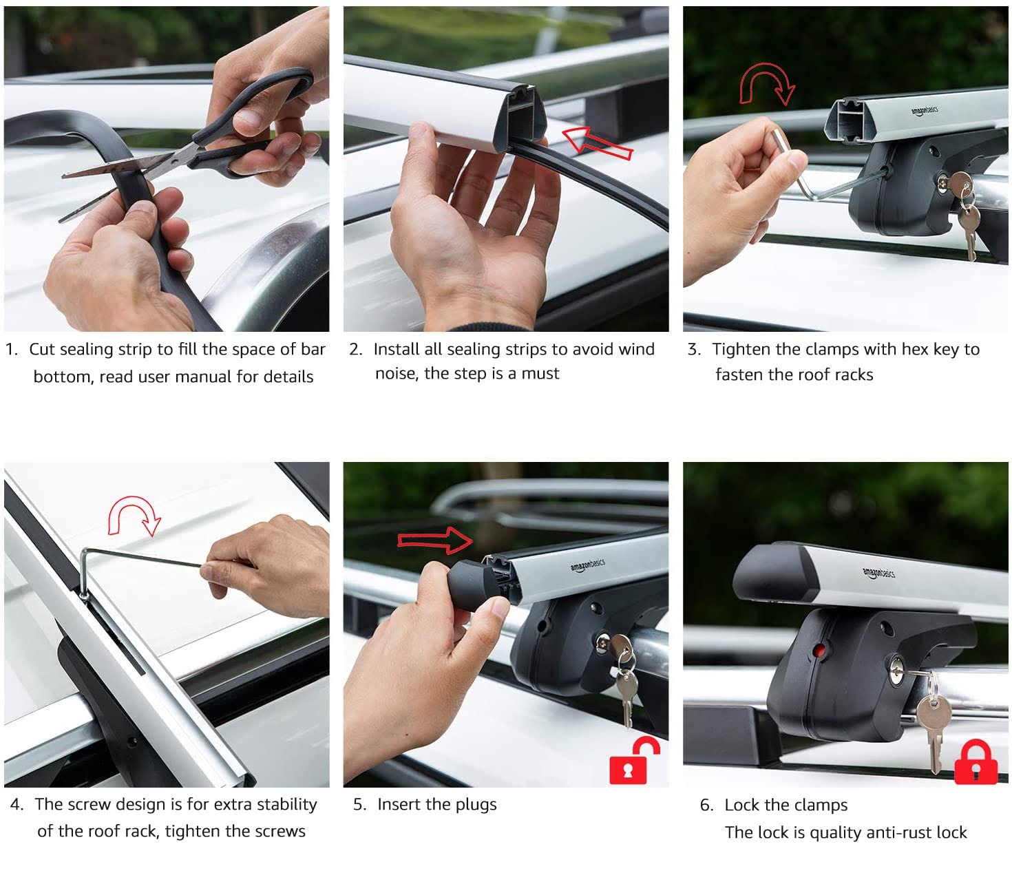 Amazon Basics Cross Rail Roof Rack, 52 Inches, Pack Of 2, Black VW_01A0BHPU Amazon Basics Cross Rail Roof Rack, 52 Inches, Pack Of 2, Black VW_01A0BHPU