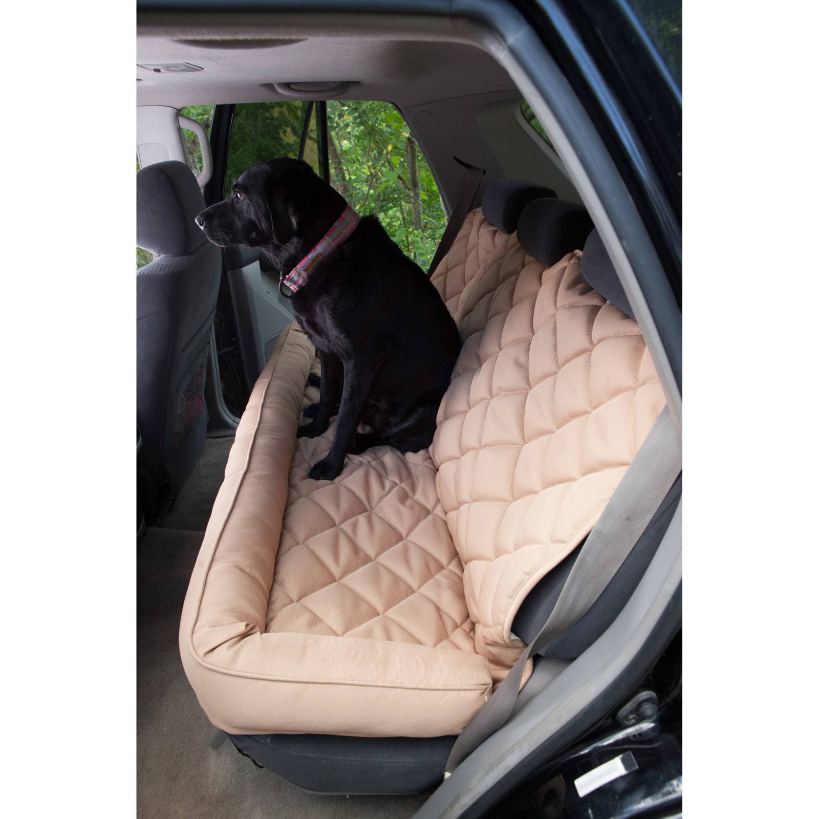3 Dog Pet Supply Quilted Back Seat Protector With Fleece Bolster - Grey 0P_GIERDSNO 3 Dog Pet Supply Quilted Back Seat Protector With Fleece Bolster - Grey 0P_GIERDSNO