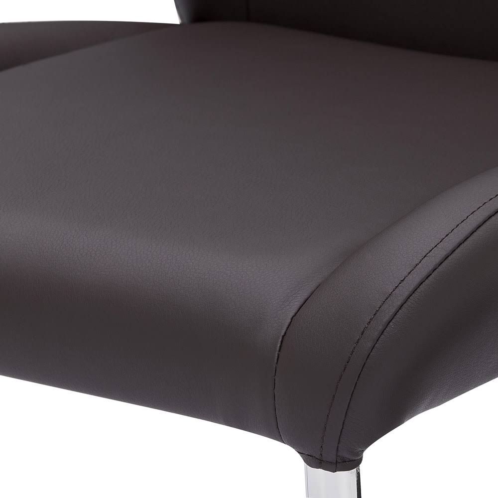 Zuri Furniture Dakota Dark Brown Leatherette Dining Chair With Polished Stainless Steel Legs ZN_EKCCCOFS