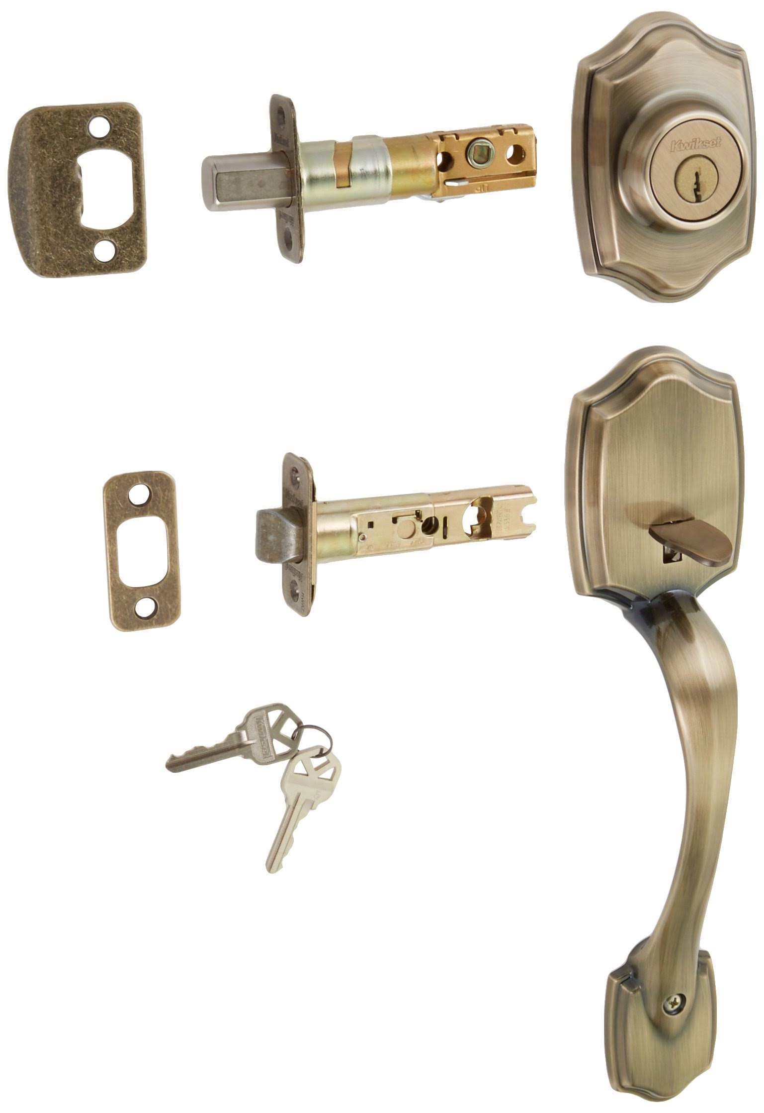 Kwikset 687bwlip-5 Belleview Single Cylinder Exterior Handleset, Antique Brass NA_FBVV3ONH