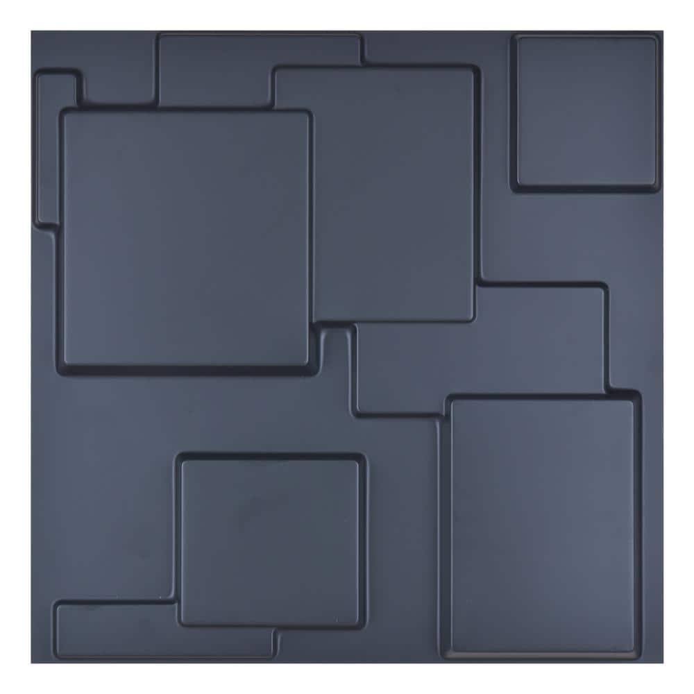 Art3dwallpanels Decorative 3d Wall Panel Black Waterproof Paneling 19.7 In. X 19.7 In. (32 Sq. Ft./12-Pack) JK_SGSTAVDP