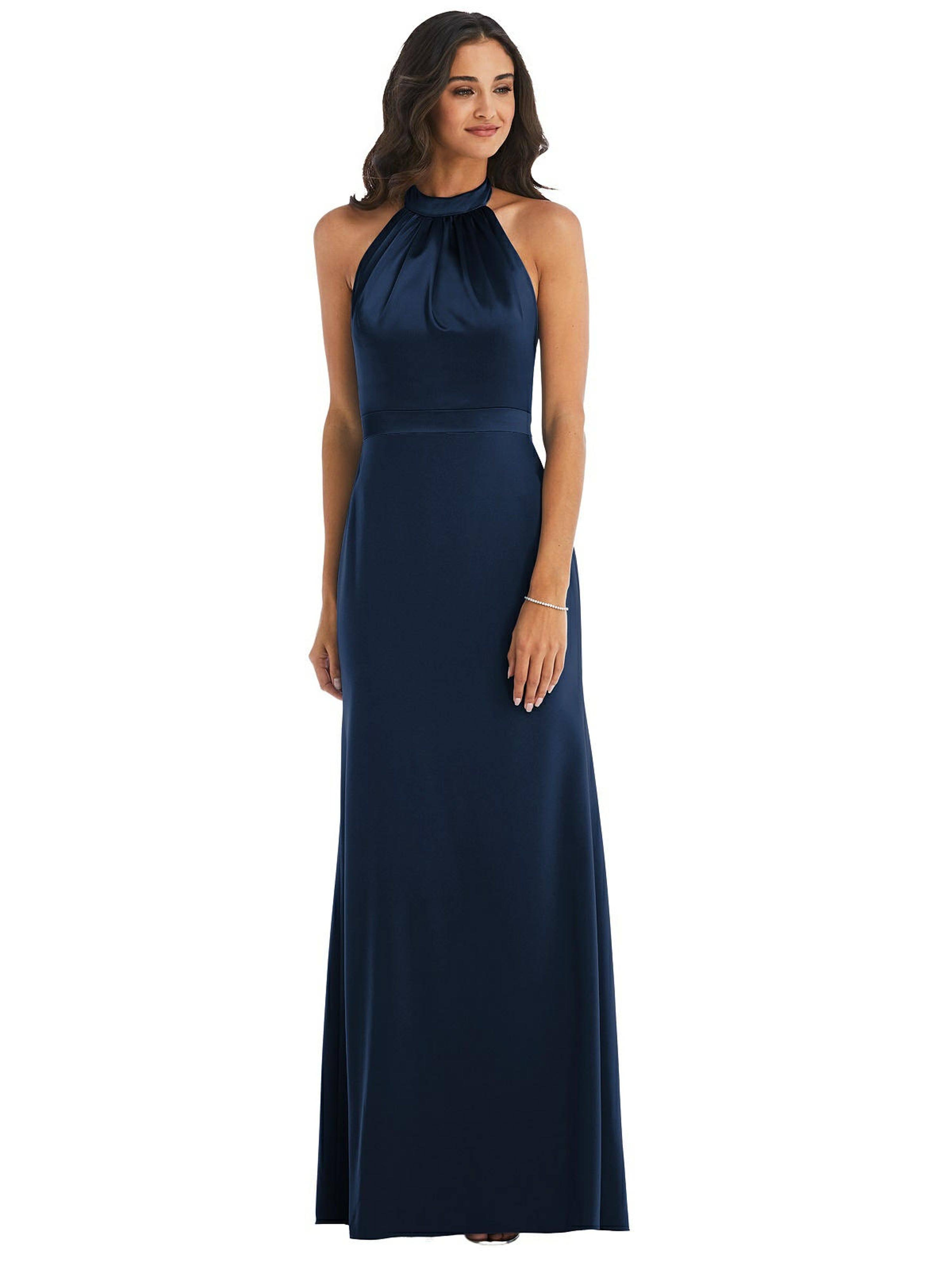 After Six High-Neck Open-Back Maxi Dress With Scarf Tie - Blue F5_MH20OWJX
