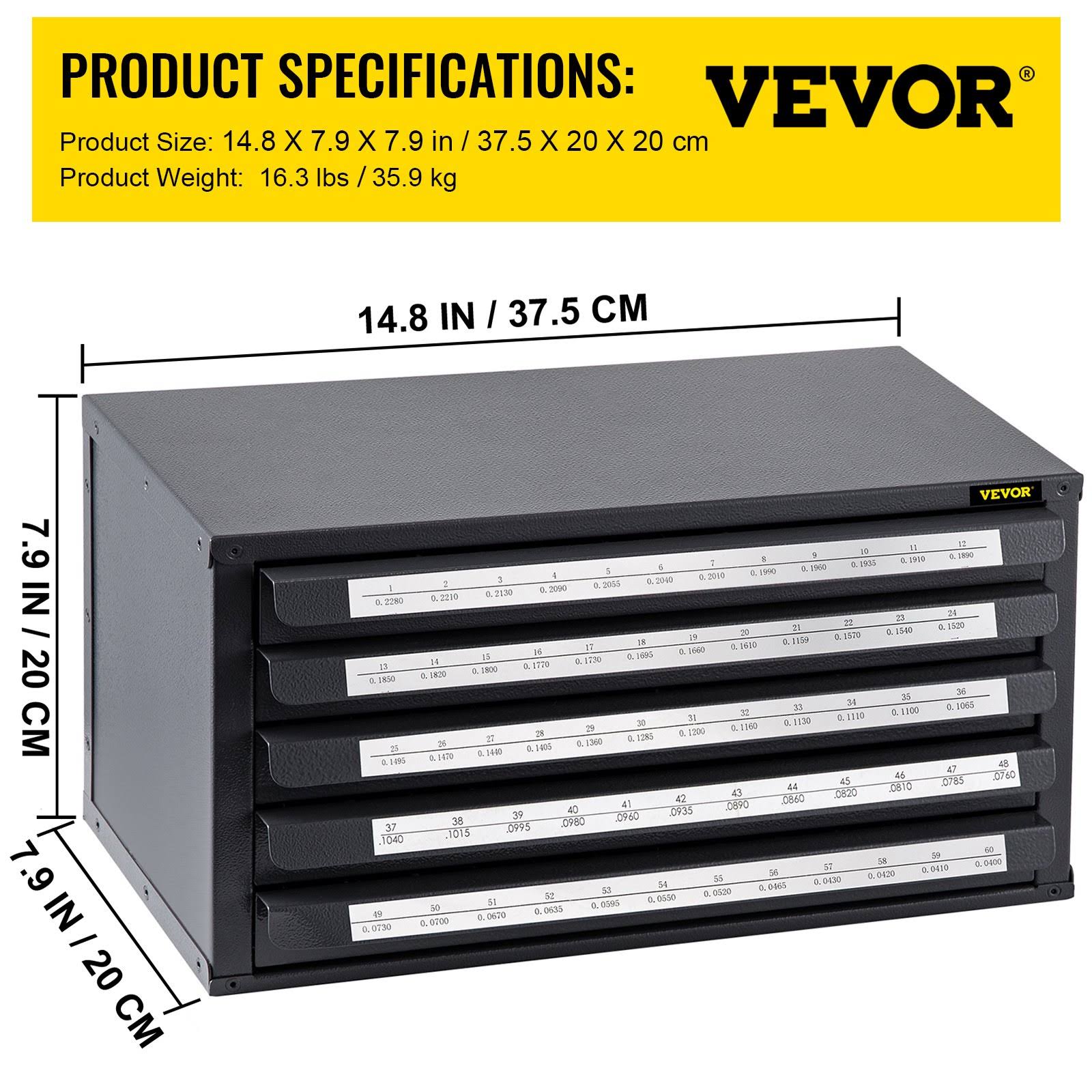 Vevor Drill Bit Dispenser Cabinet Five-Drawer Drill Bit Dispenser 60-Compartment Drill Bit Organizer Cabinet Wcztfpxd160wcgxxbv0 UT_BJ5VNES8