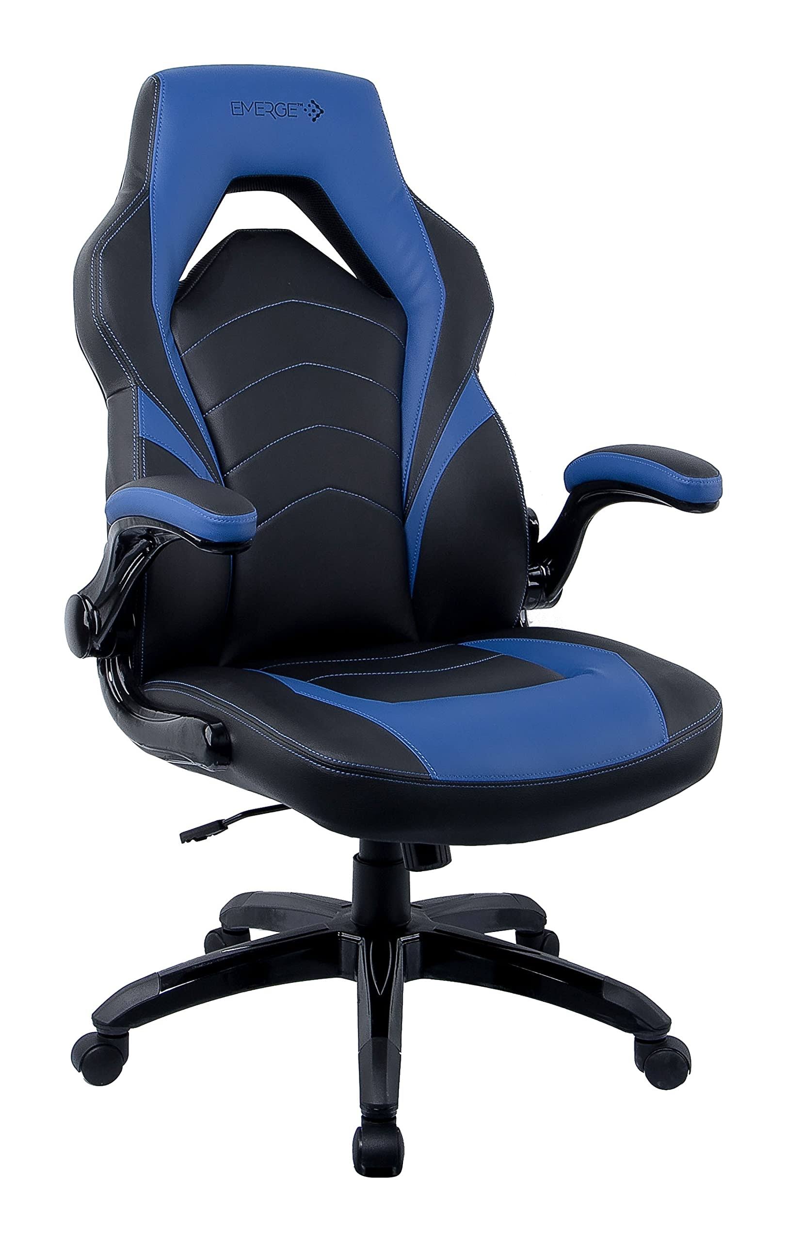 Emerge Vortex Bonded Leather Gaming Chair, Supports Up To 301 Lbs, 17.9 To 21.6 Seat Height, Red-Black Back, Black Base 36_MLIA1ZE2 Emerge Vortex Bonded Leather Gaming Chair, Supports Up To 301 Lbs, 17.9 To 21.6 Seat Height, Red-Black Back, Black Base 36_MLIA1ZE2