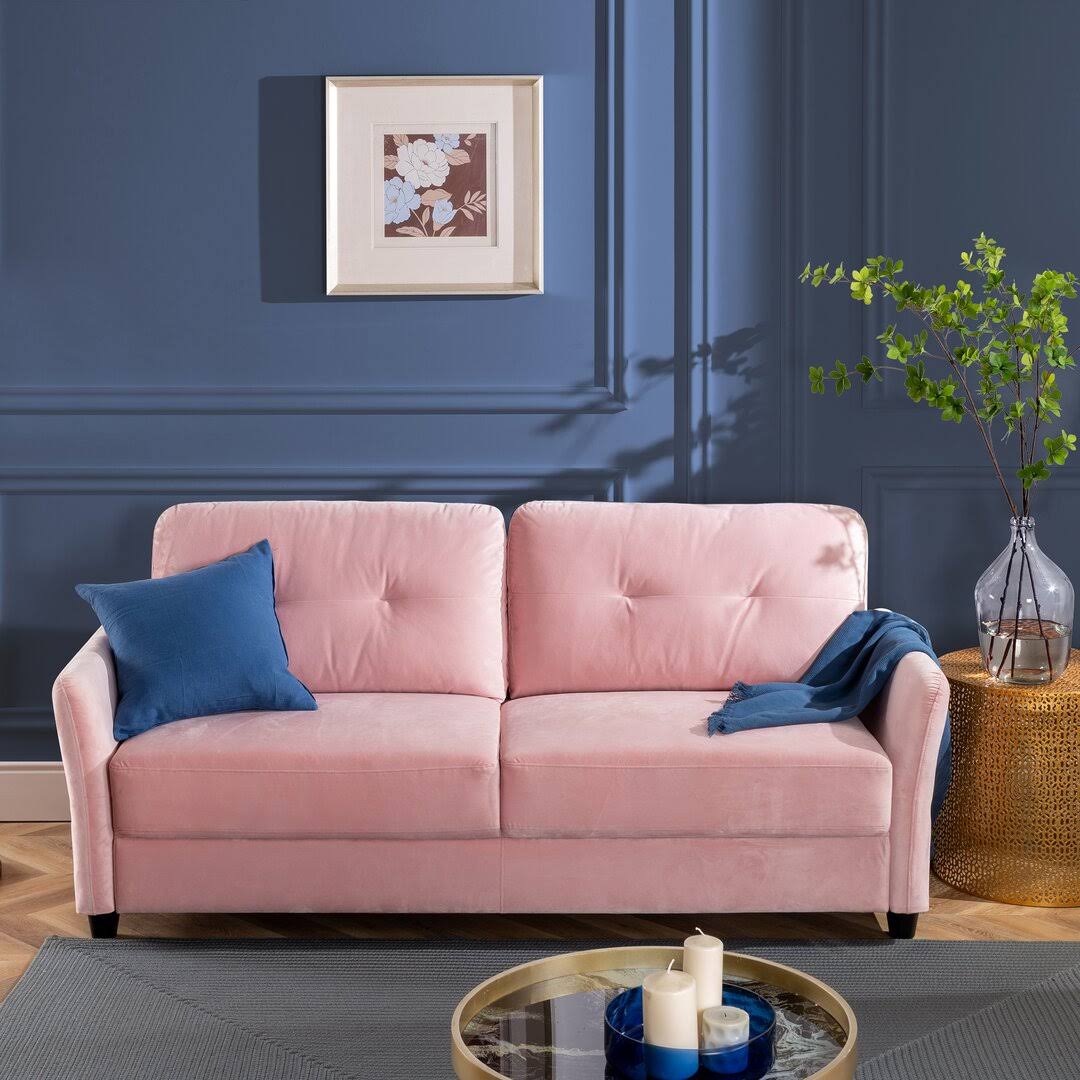 Oh 78.35 Velvet Flared Arm Sofa Mercer41 Upholstery Color: Blush N3_CT9YORAZ