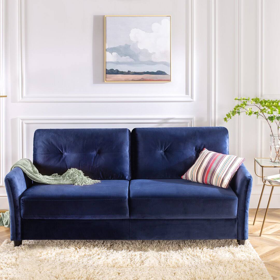 Oh 78.35 Velvet Flared Arm Sofa Mercer41 Upholstery Color: Blush N3_CT9YORAZ Oh 78.35 Velvet Flared Arm Sofa Mercer41 Upholstery Color: Blush N3_CT9YORAZ
