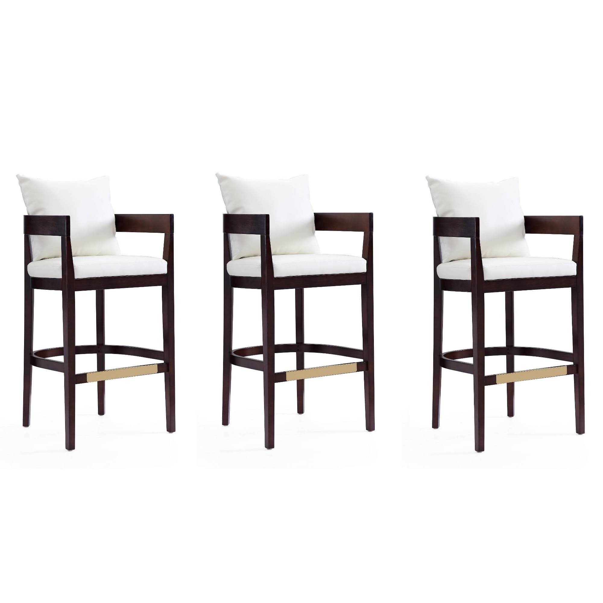 Manhattan Comfort Ritz Barstool In Ivory And Dark Walnut (Set Of 3) N2_BC4JY0WP