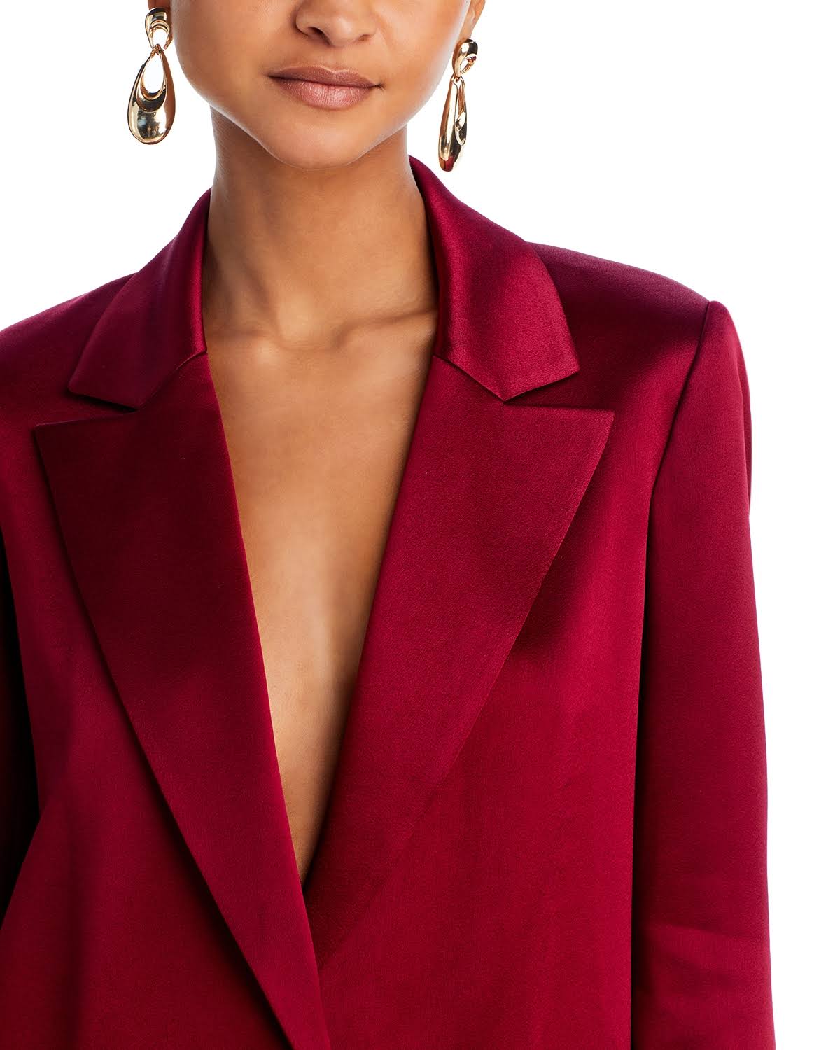 Alice + Olivia Denny Notch Collar Boyfriend Blazer 8 / Bordeaux UW_EFASMP1I