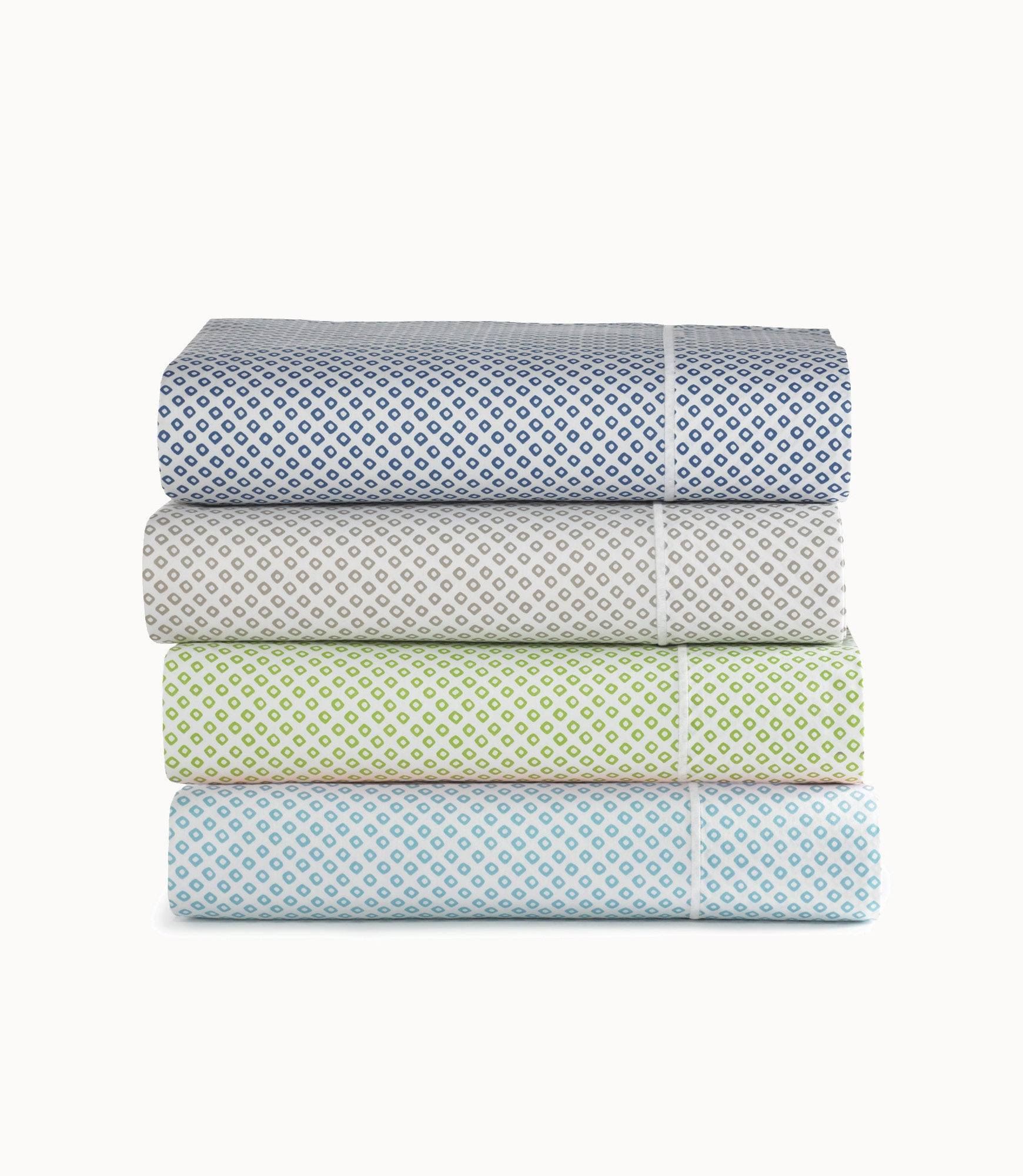Emma 300 Thread Count Geometric 100% Cotton Sateen Sheet Set Peacock Alley Green Queen AX_PGRRIAJK