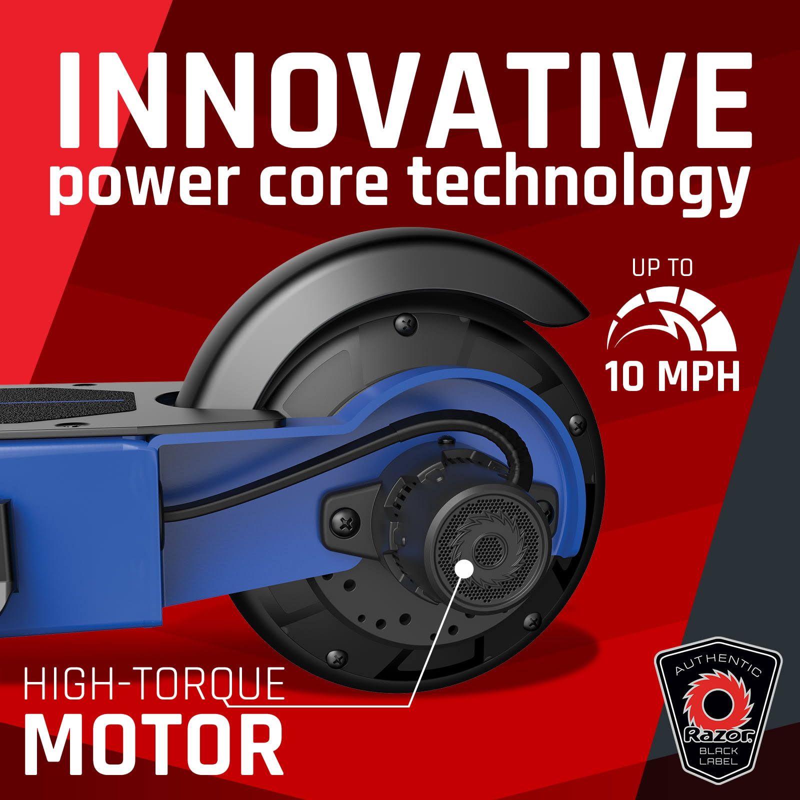 Razor Black Label E100 Electric Scooter - Blue, For Kids Ages 8+ And Up To 120 Lbs, 8 Pneumatic Front Tire, Up To 10 Mph & Up L9_UYPS25Z2