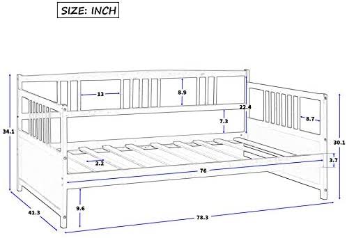 Merax Daybed Twin Bed Wooden Slats Support Modern Living Daybed With Rails Twin Size Dark Espresso BM_MUTOJDQM Merax Daybed Twin Bed Wooden Slats Support Modern Living Daybed With Rails Twin Size Dark Espresso BM_MUTOJDQM