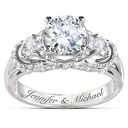 Ring: Once Upon A Romance Personalized Diamonesk Bridal Ring - Personalized Jewelry XX_S9VXUQ0N