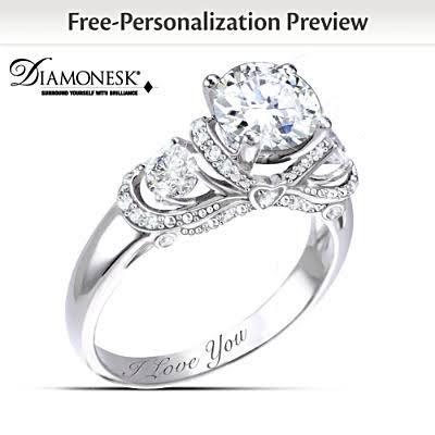 Ring: Once Upon A Romance Personalized Diamonesk Bridal Ring - Personalized Jewelry XX_S9VXUQ0N
